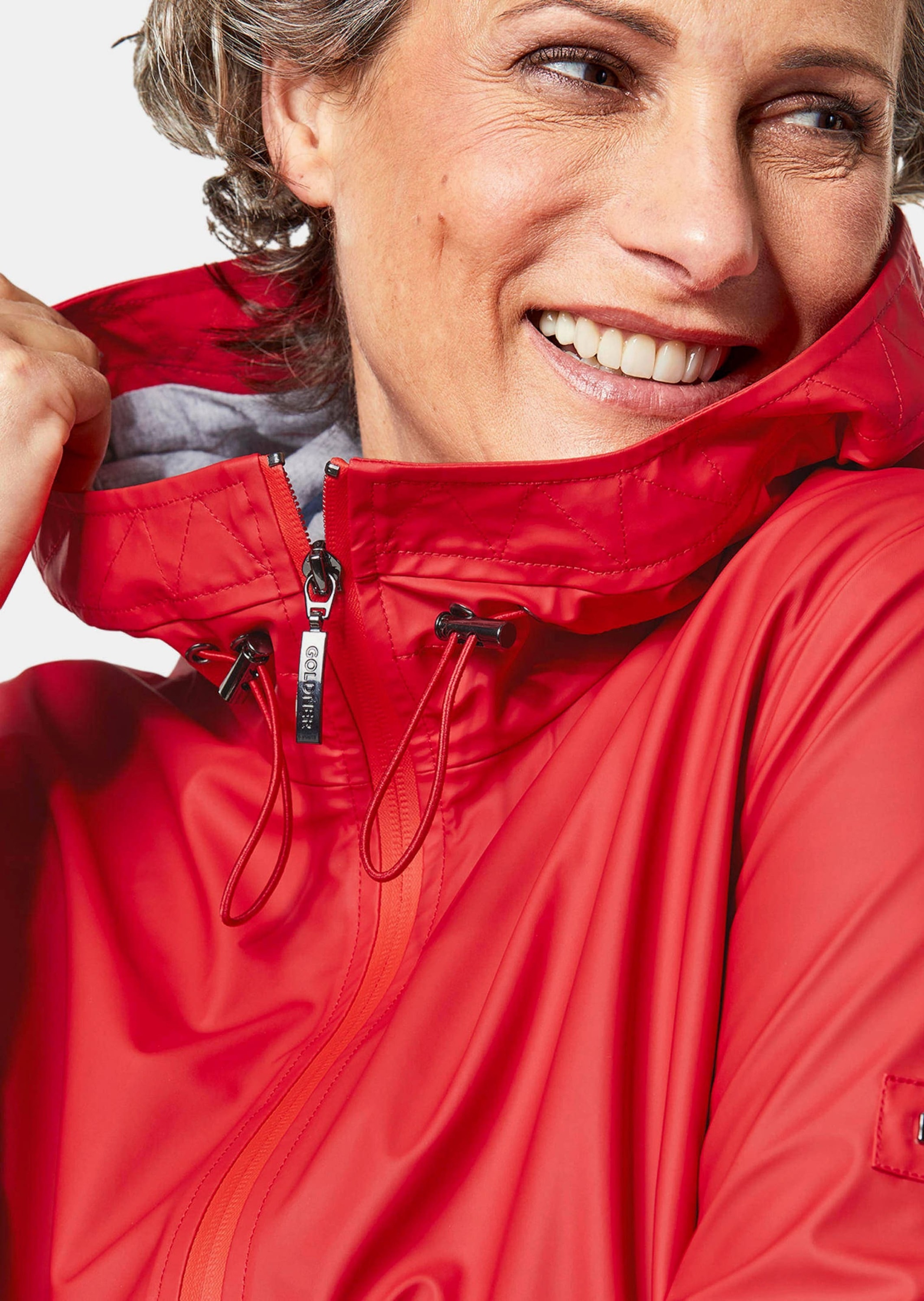 GOLDNER Funktionsjacke »Mantel Kurzgröße - Funktionaler Regenmantel mit Jerseyfutter«