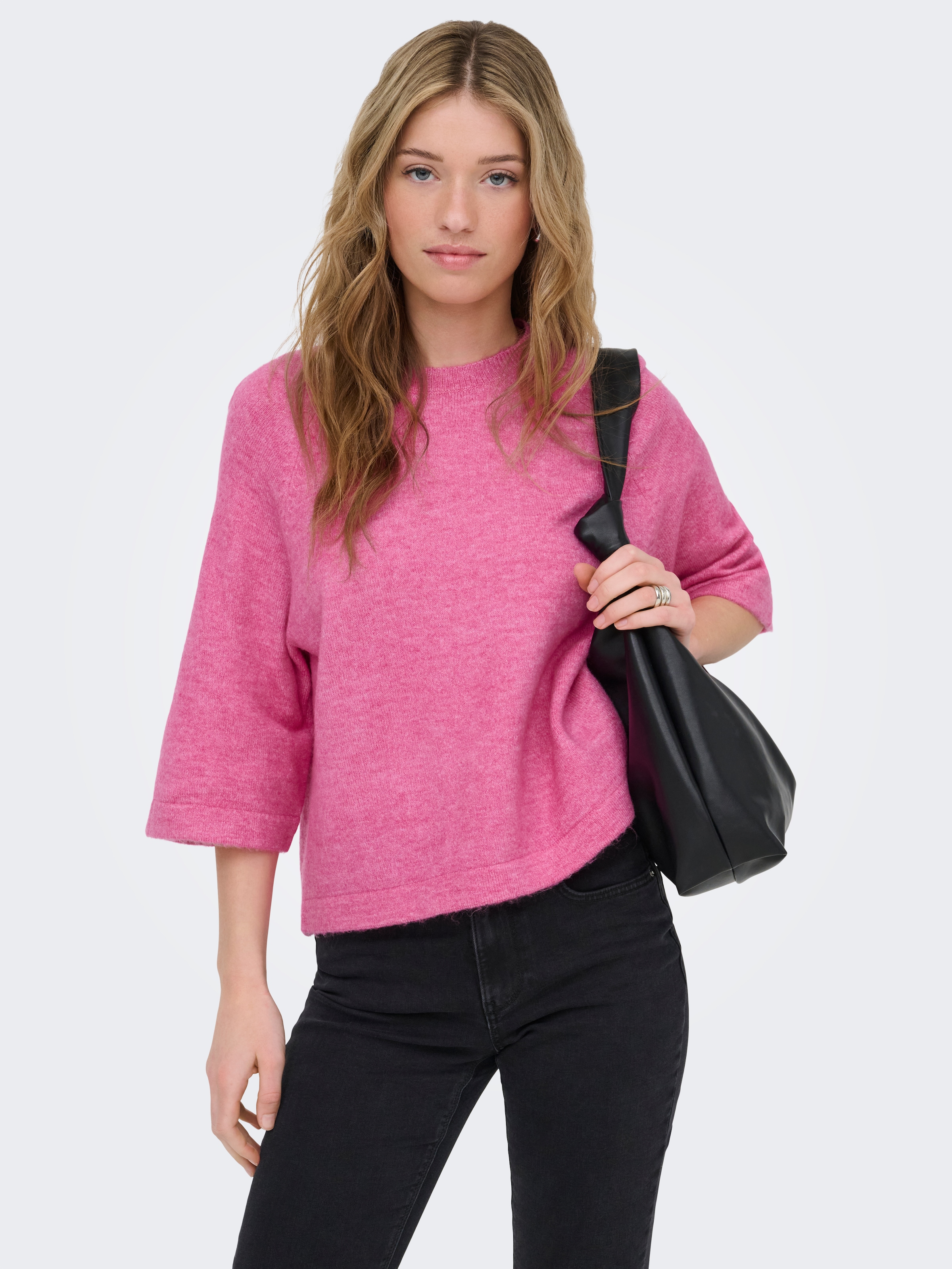 ONLY Strickpullover "ONLSIMONI 3/4 PULLOVER KNT NOOS" Materialmix, regular fit