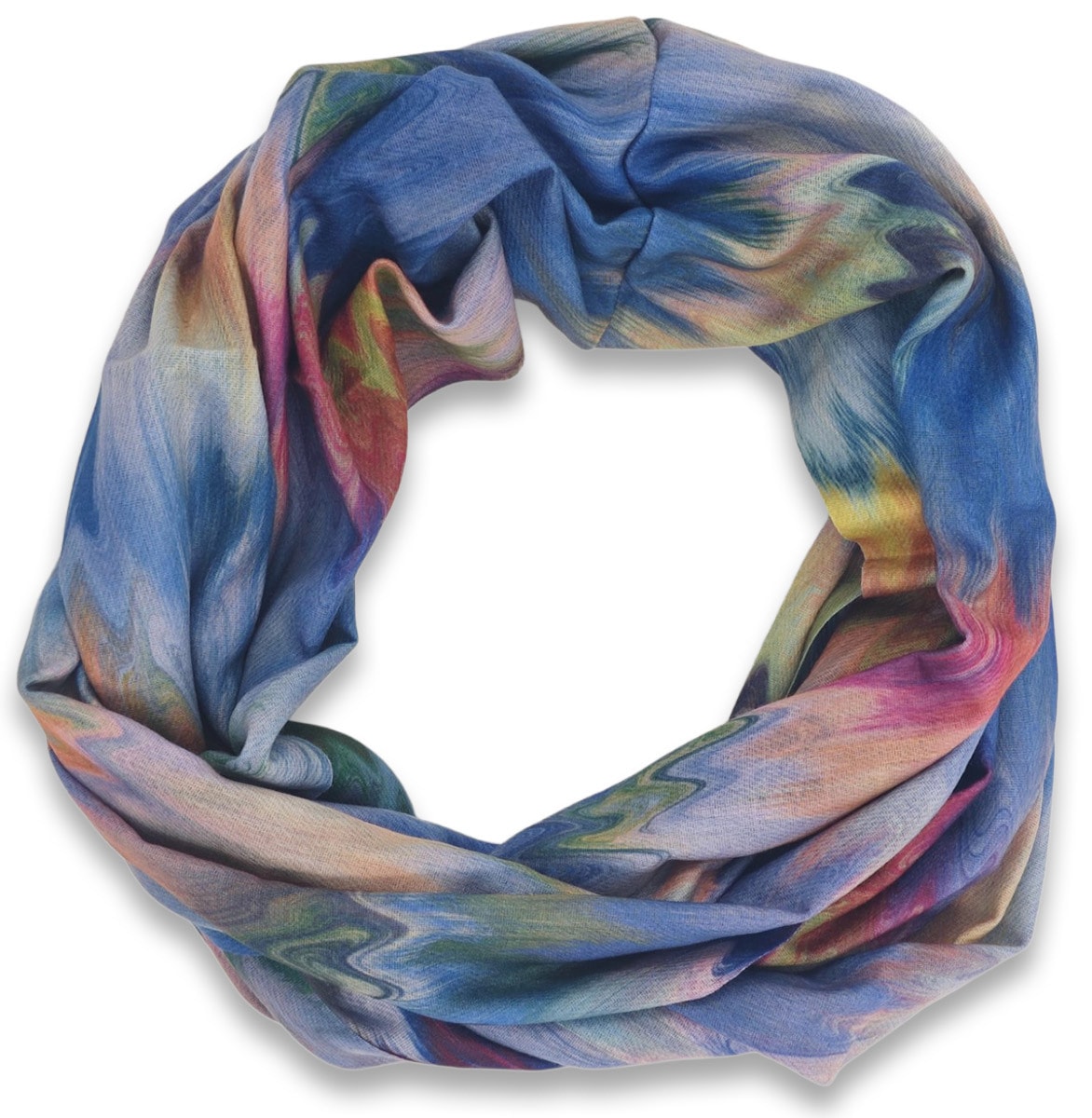styleBREAKER Loop "Loop Schal mit Aquarell Wellenmuster" 1 Stk.