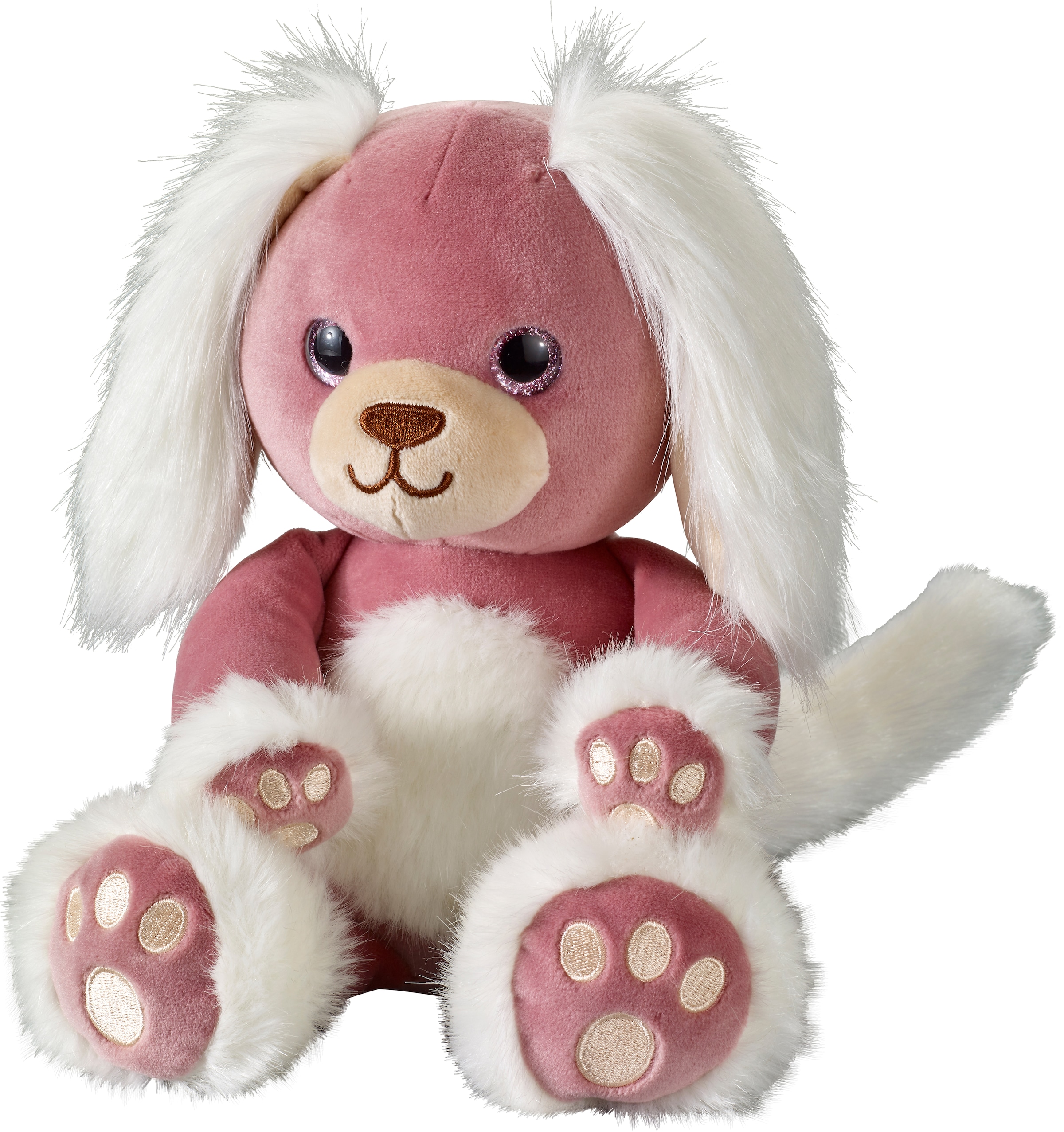 Conejo De Peluche Glitter De 15 Cm Color Lila, Con Efecto Mona-Lisa, Hecho De Botellas PET Recicladas, Súper Suave, Ideal Como Atrapasueños Y Soporte Para Móvil