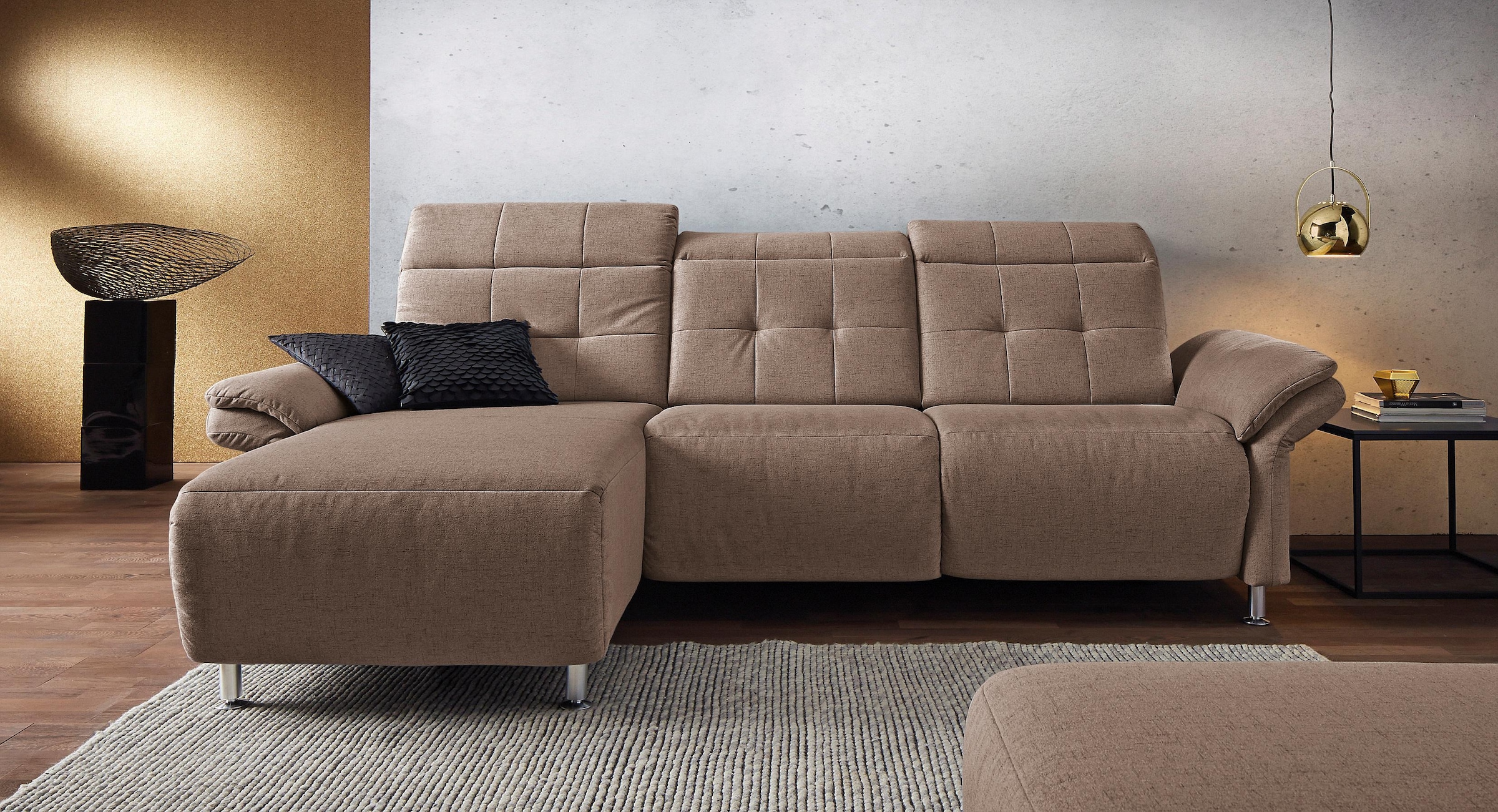 Home affaire Ecksofa "Manhattan L-Form" 2 Sitze mit elektrischer Relaxfunkt günstig online kaufen