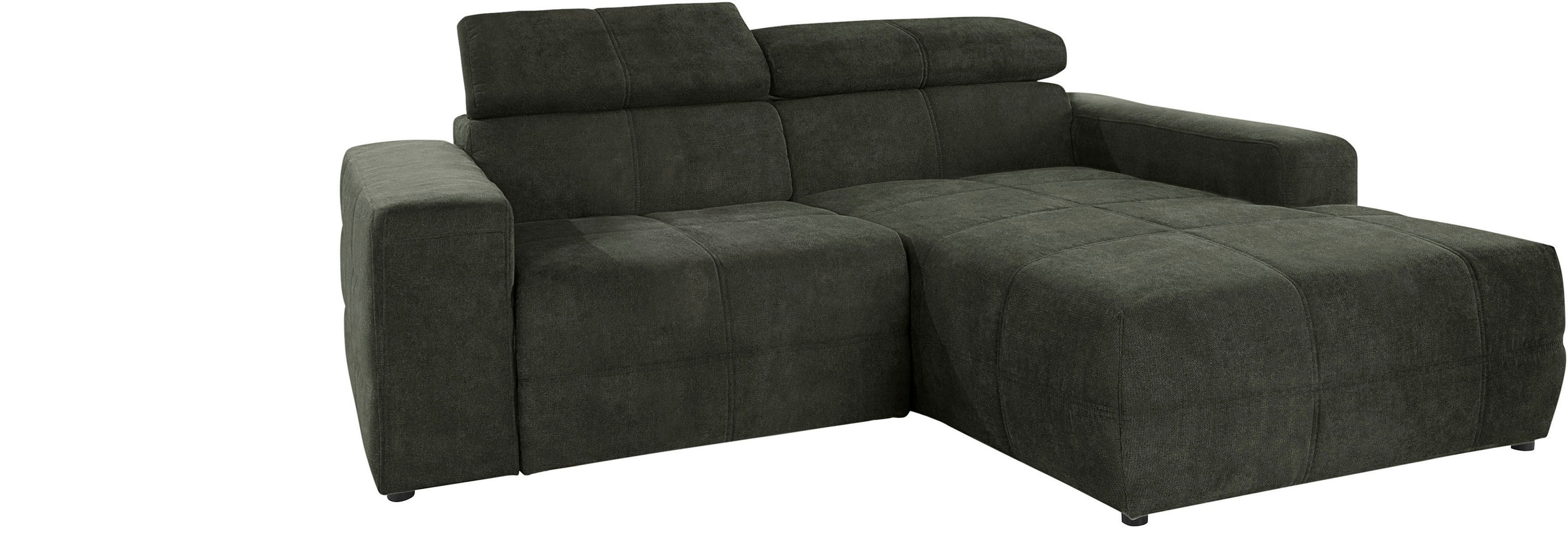 DOMO collection Ecksofa »Brandon Sitzbelastung 140 kg, kleine Ausführung B/T/H: 214/100/80 cm«, Mit Kopfteilverstellung, auch in Leder und Cord, L-Form