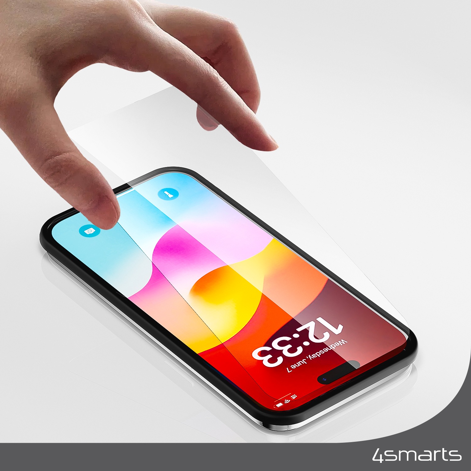 4smarts Displayschutzglas »Second Glass mit Montagerahmen«, für Apple iPhone 15 Pro Max