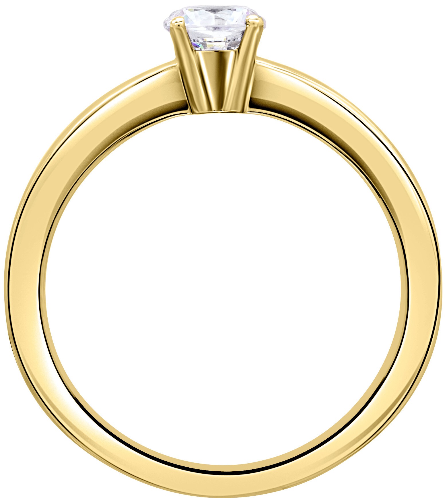 Vivance Diamantring »0.1 ct Diamant Brillant Ring aus 585 Gelbgold«, Damen Gold Schmuck