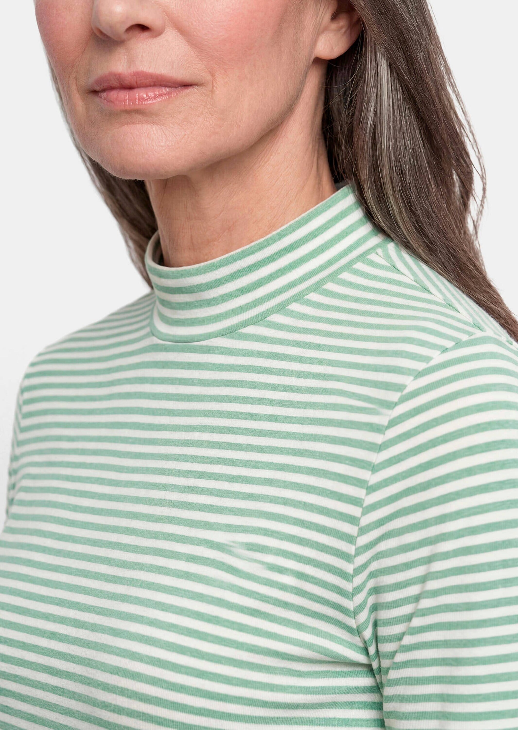 GOLDNER Langarmshirt »Ringelshirt mit Stehkragen« stretchbequemer Baumwolljersey
