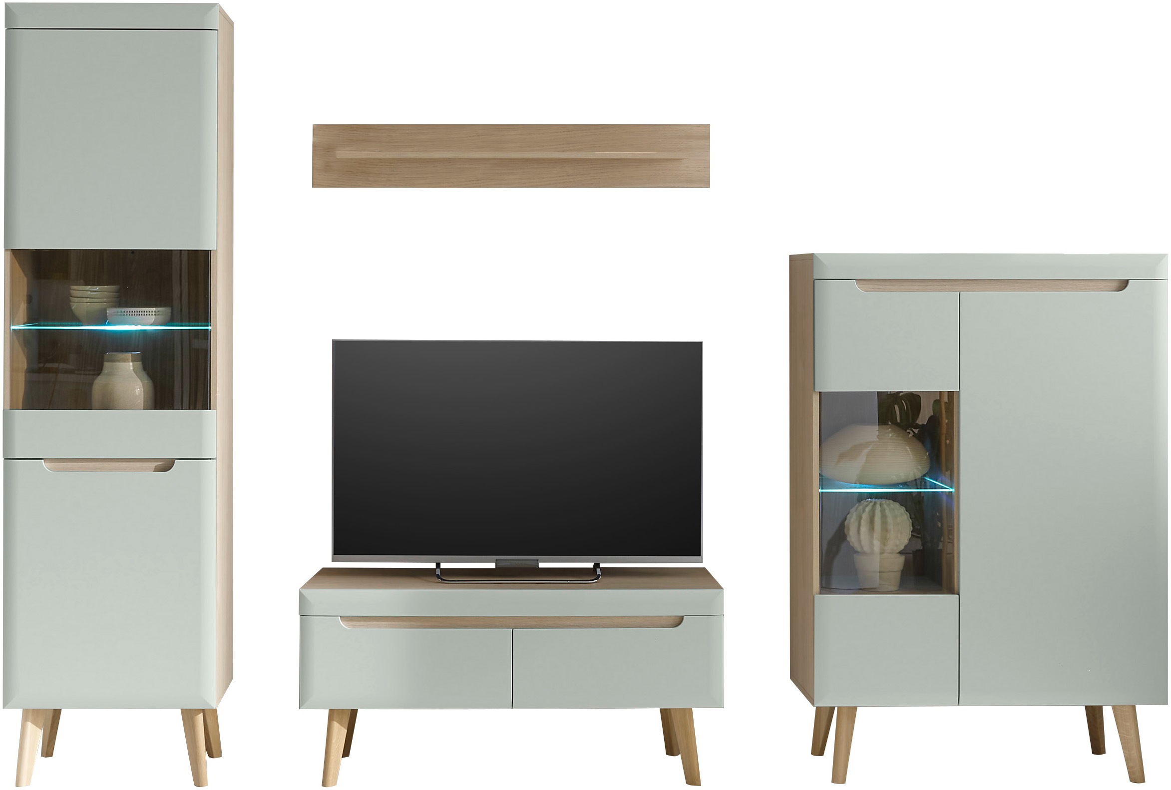 Thumbnail - Home affaire Wohnwand "Torge, Anbauwand, Schrankwand, Mediawand, Wohnzimmer-Set" Set, 4 Stk. tlg.