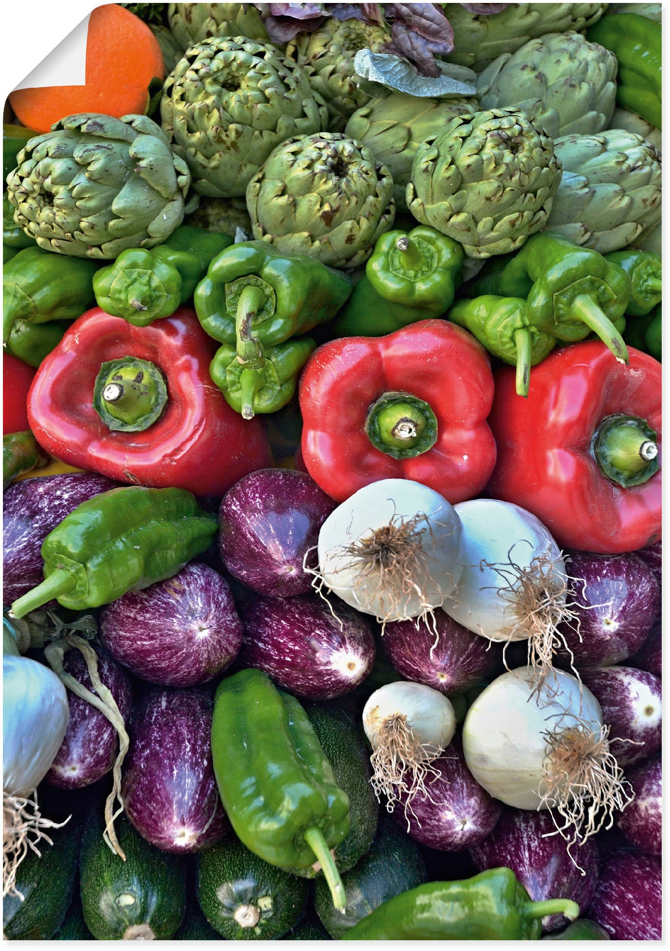 Poster »Gemischtes Gemüse vom Markt«, Lebensmittel, (1 St.), als Alubild,...