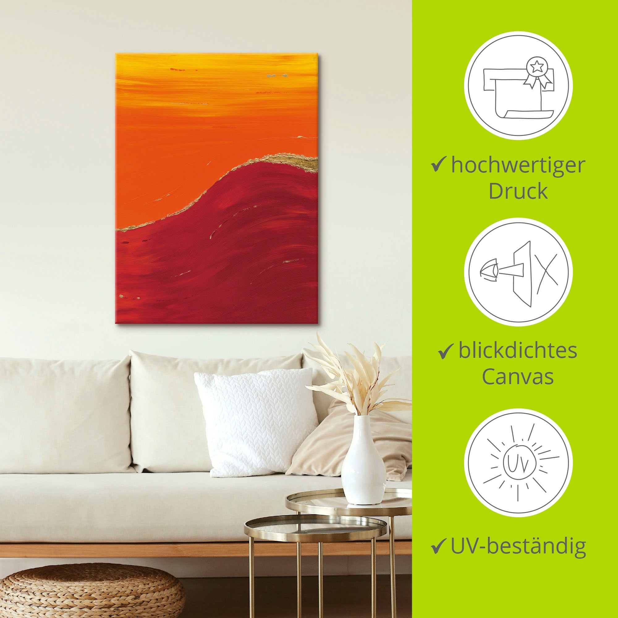 Artland Leinwandbild »Raum II« Gegenstandslos 1 Stk. tlg. auf Holzrahmen gespannt