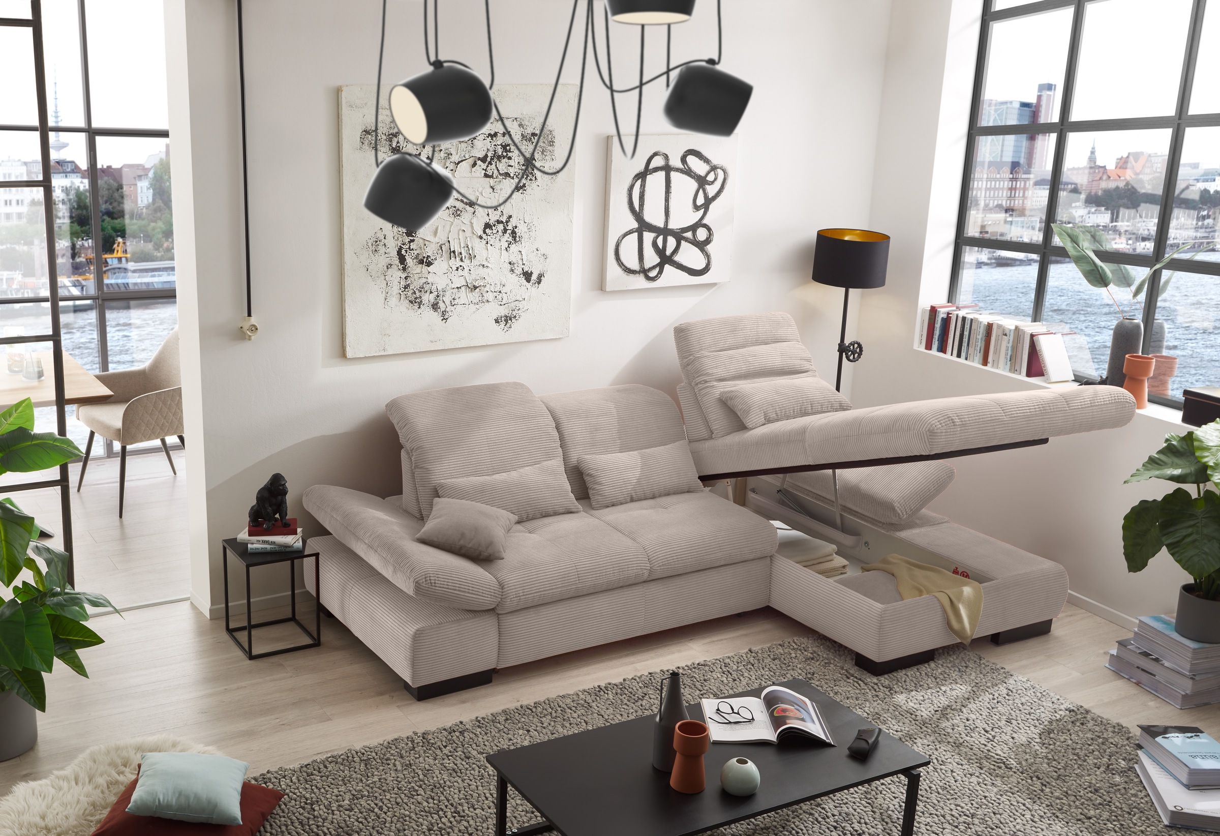 set one by Musterring Ecksofa "SO4100 V", mit verstellbaren Kopfteilen, wah günstig online kaufen