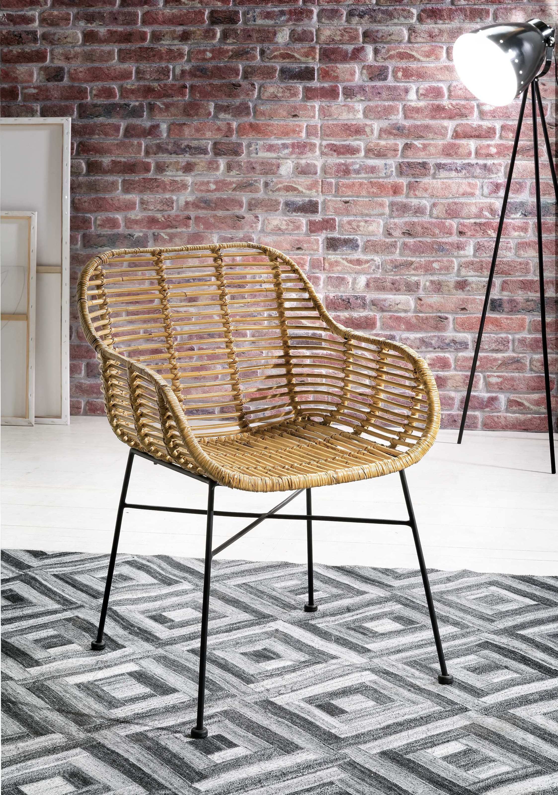 St., Chic, mit SIT Shabby (Set), 2 Vintage Vintage«, | BAUR bestellen Armlehnen, »Rattan Rattanstuhl