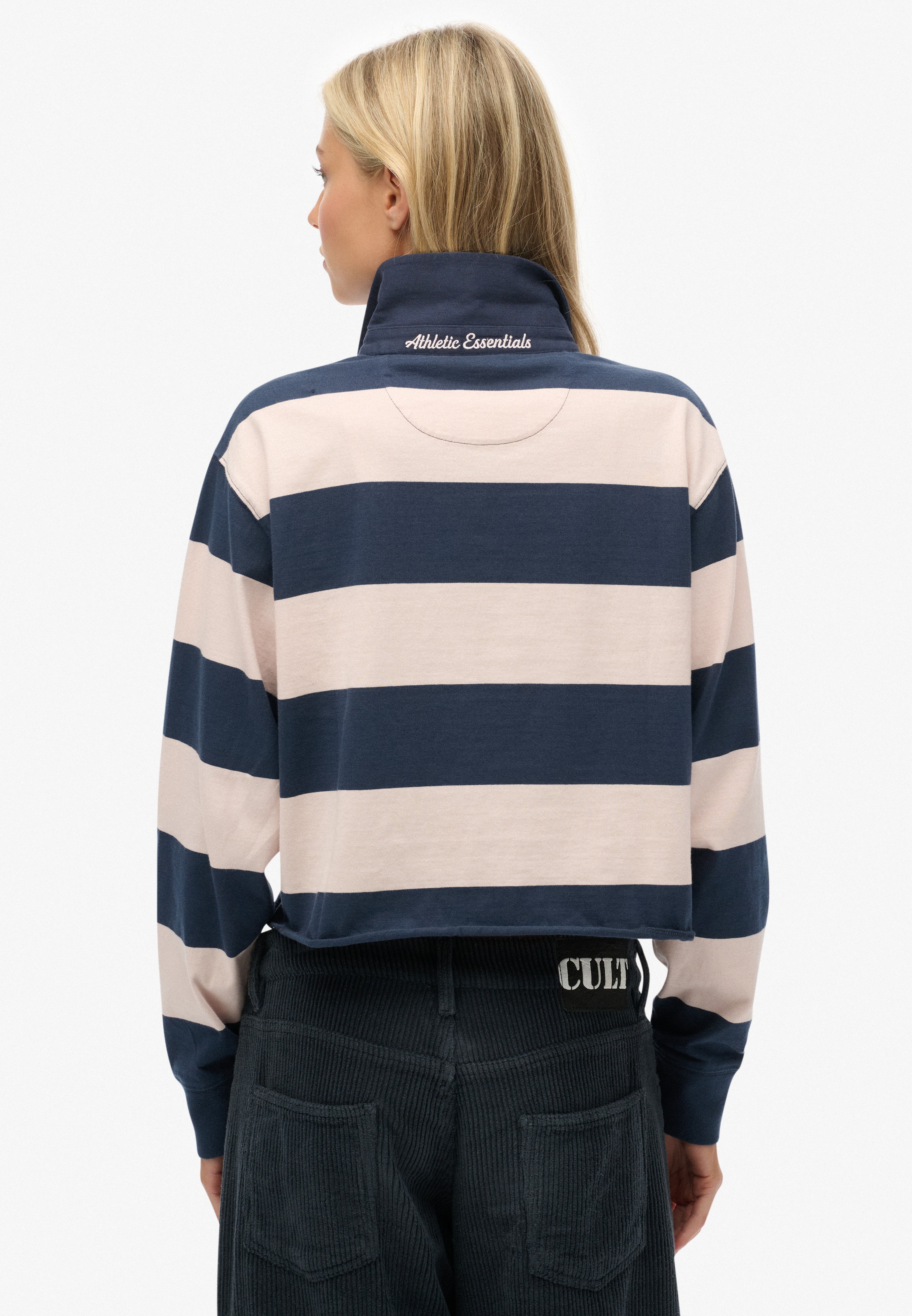 Superdry Langarm-Poloshirt "ATH ESS CROPPED STRIPE RUGBY" Packung, 2 günstig online kaufen