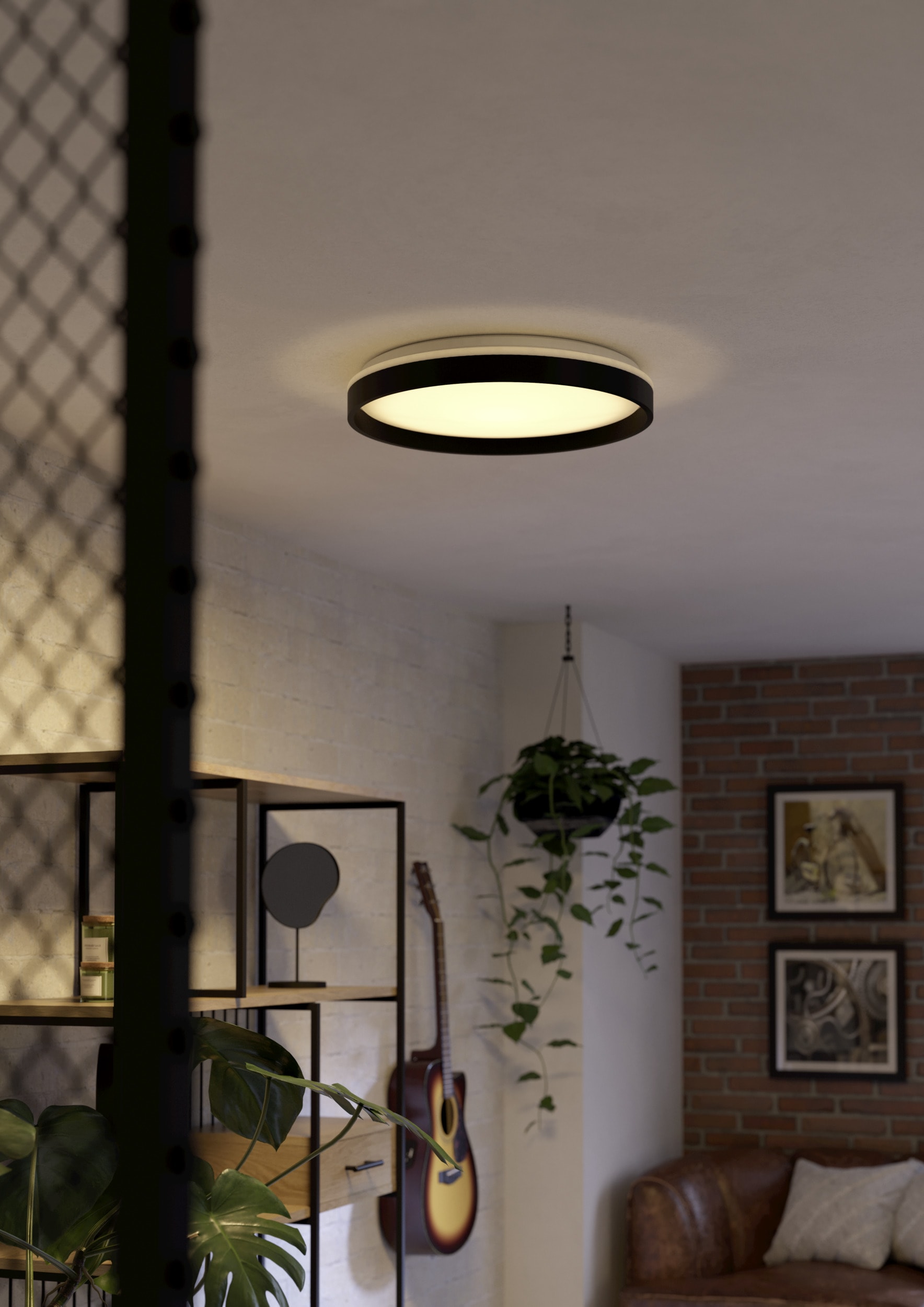 EGLO LED Deckenleuchte »MOSCHETTINO-Z Deckenlampe, Disco-Modus, ZigBee 3.0, Wohnzimmerlampe« LED-Modul 1 Stk. RGB | warmweiß - kaltweiß Fernbedienung inkl., App / Sprachsteuerung Alexa, H:7,9cm x D:49,1cm