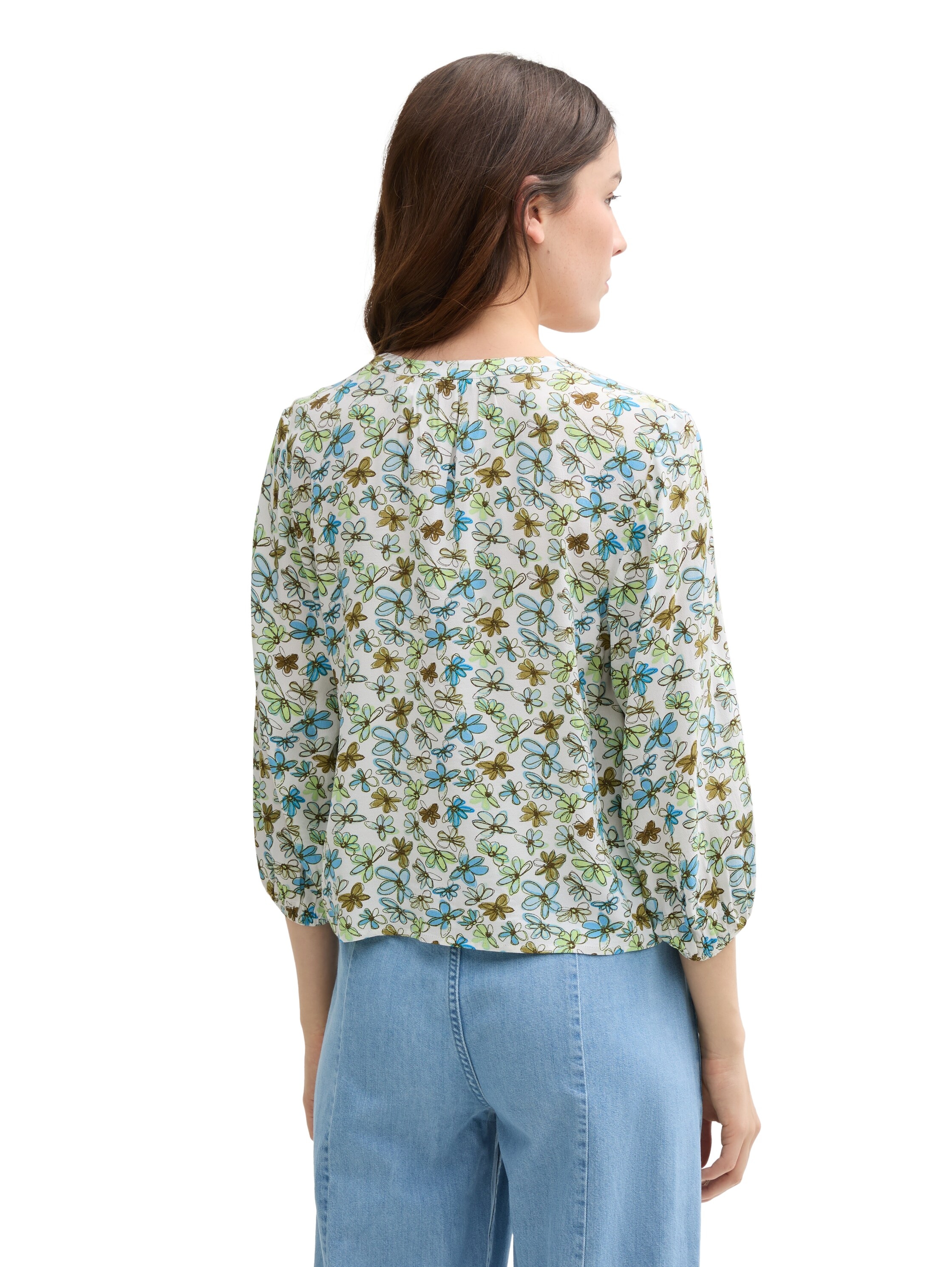 TOM TAILOR Denim Klassische Bluse, mit All-Over Print