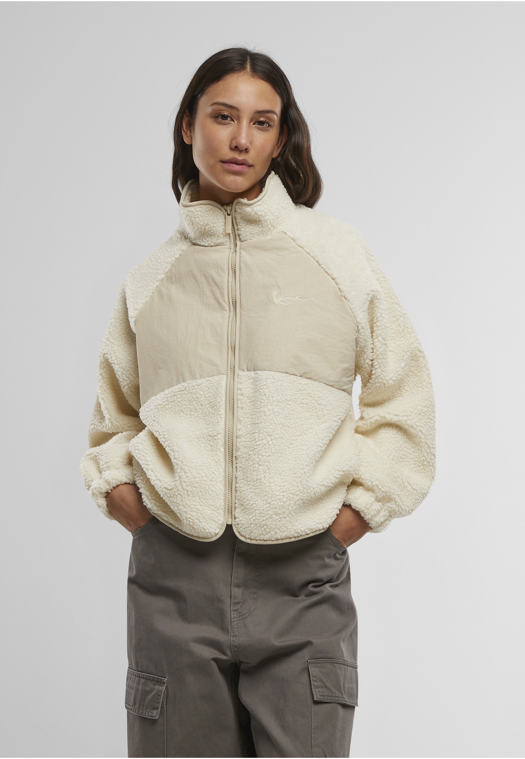 Thumbnail - Karl Kani Trainingsjacke "Karl Kani Chest Signature Teddy Block Trackjacket" 1 Stk. tlg. ohne Kapuze