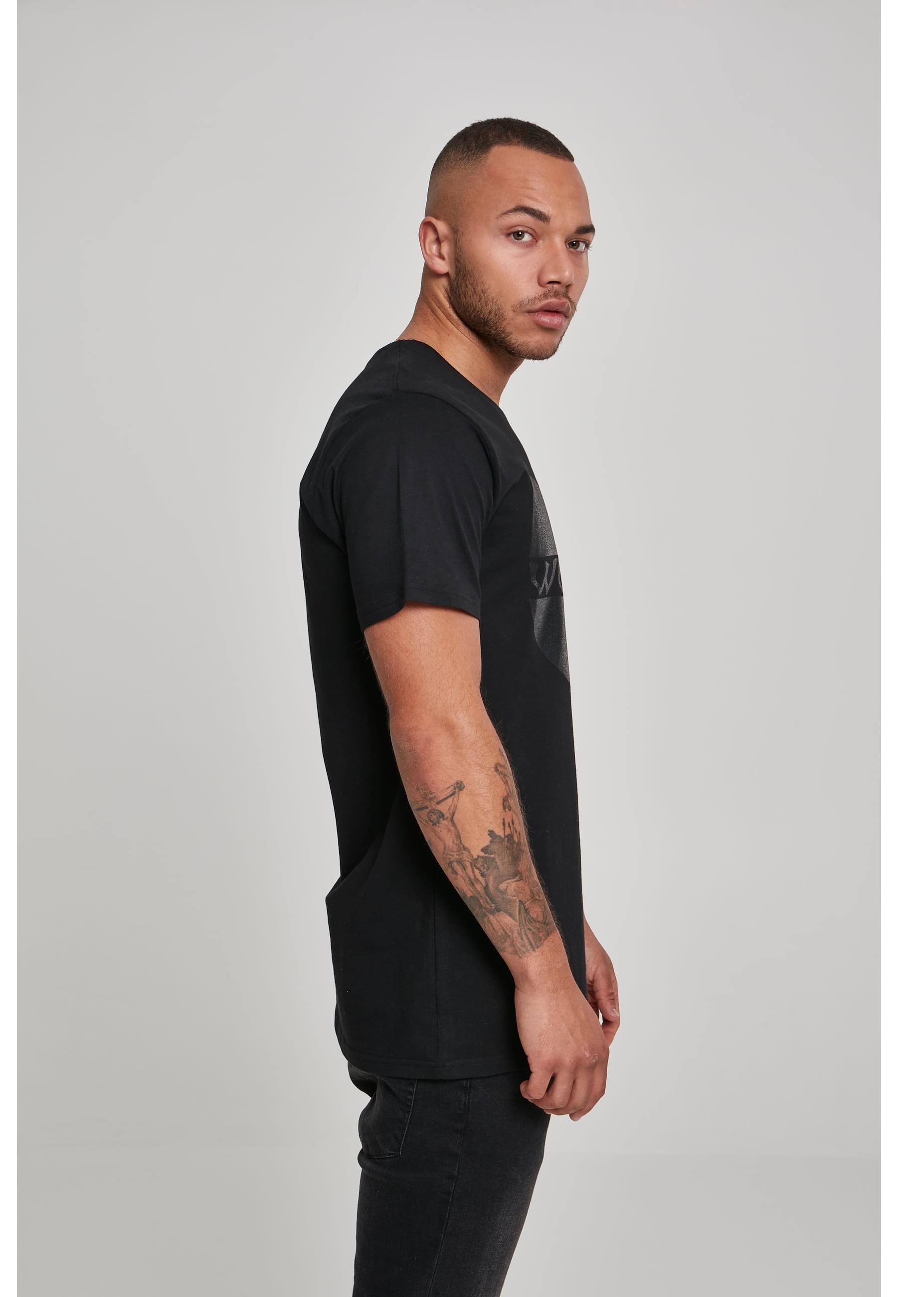 MisterTee T-Shirt »MisterTee Herren Wu-Wear Black Logo T-Shirt«, (1 tlg.)