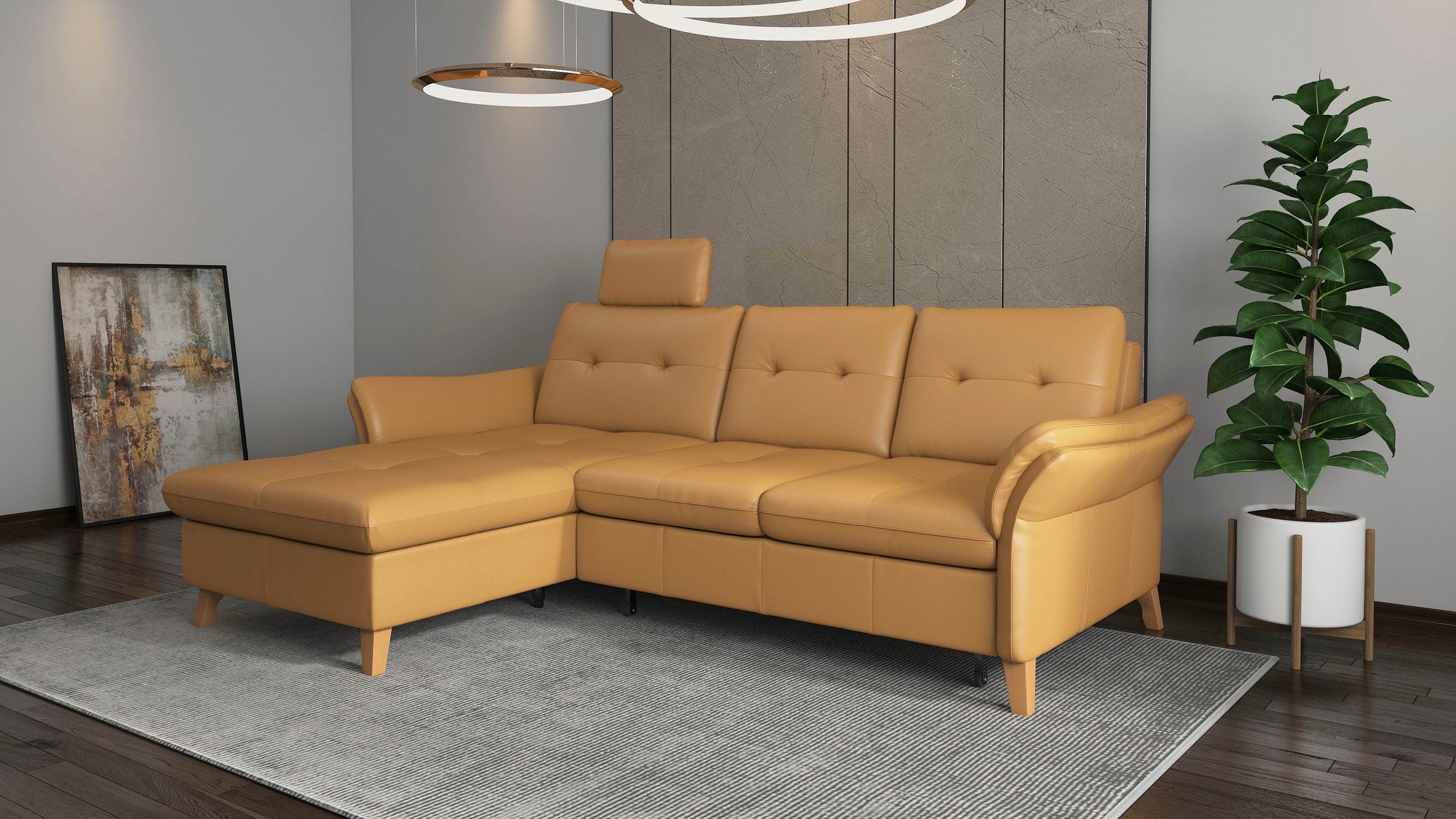 sit&more Ecksofa »Göteborg«, Sitztiefenverstellung und Federkern, wahlweise mit Bettfunktion