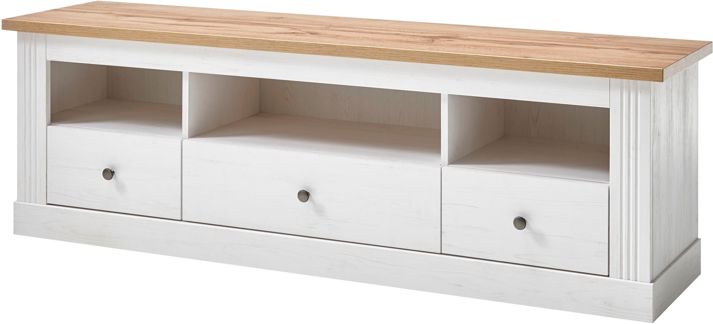 OTTO home Lowboard "Westminster, TV-Unterteil im Landhausstil, Kommode, TV-Schrank" Metallgriffe, viel Stauraum, in 2 Farben & drei Größen erhältlich