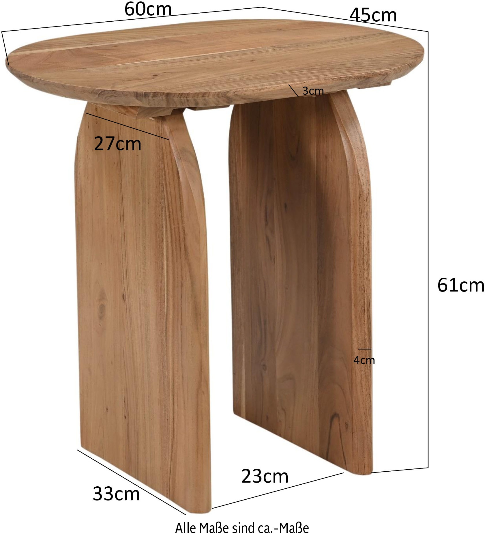 SIT Beistelltisch »ACACIA WAVE«, mit ausgeprägter Maserung