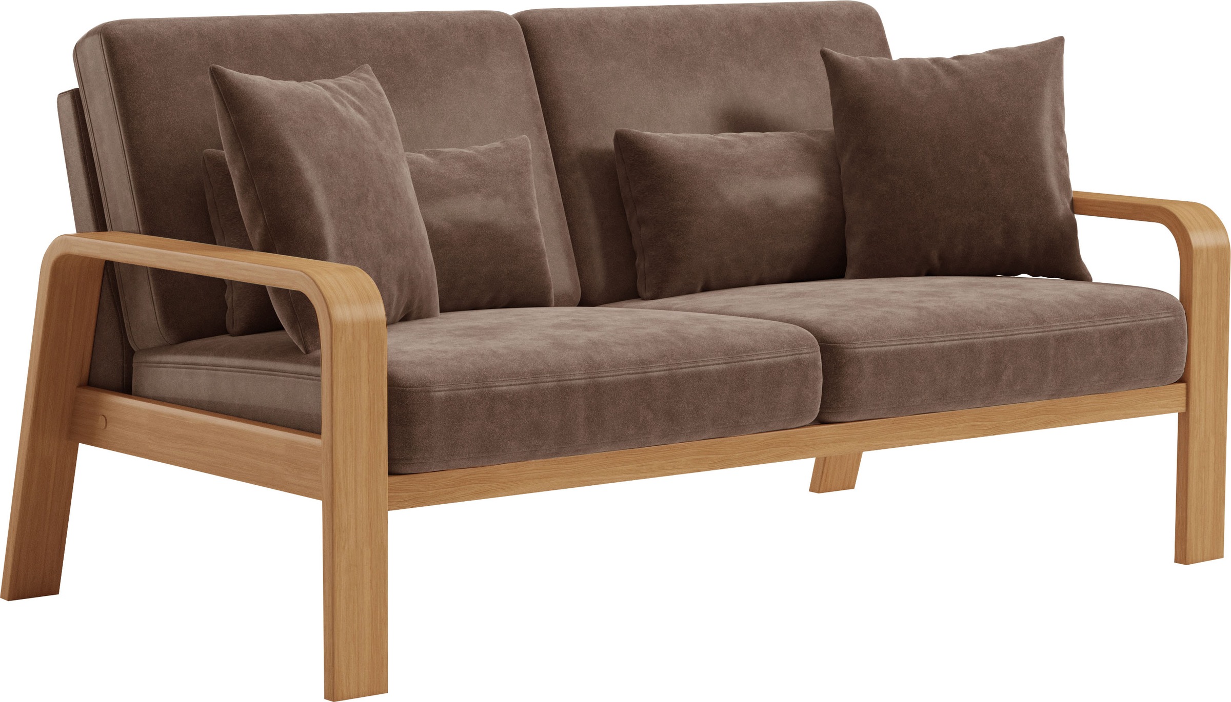 sit&more 2,5-Sitzer »Kolding«, Armlehnen aus eichefarbigem Buchenholz, verschiedene Bezüge und Farben