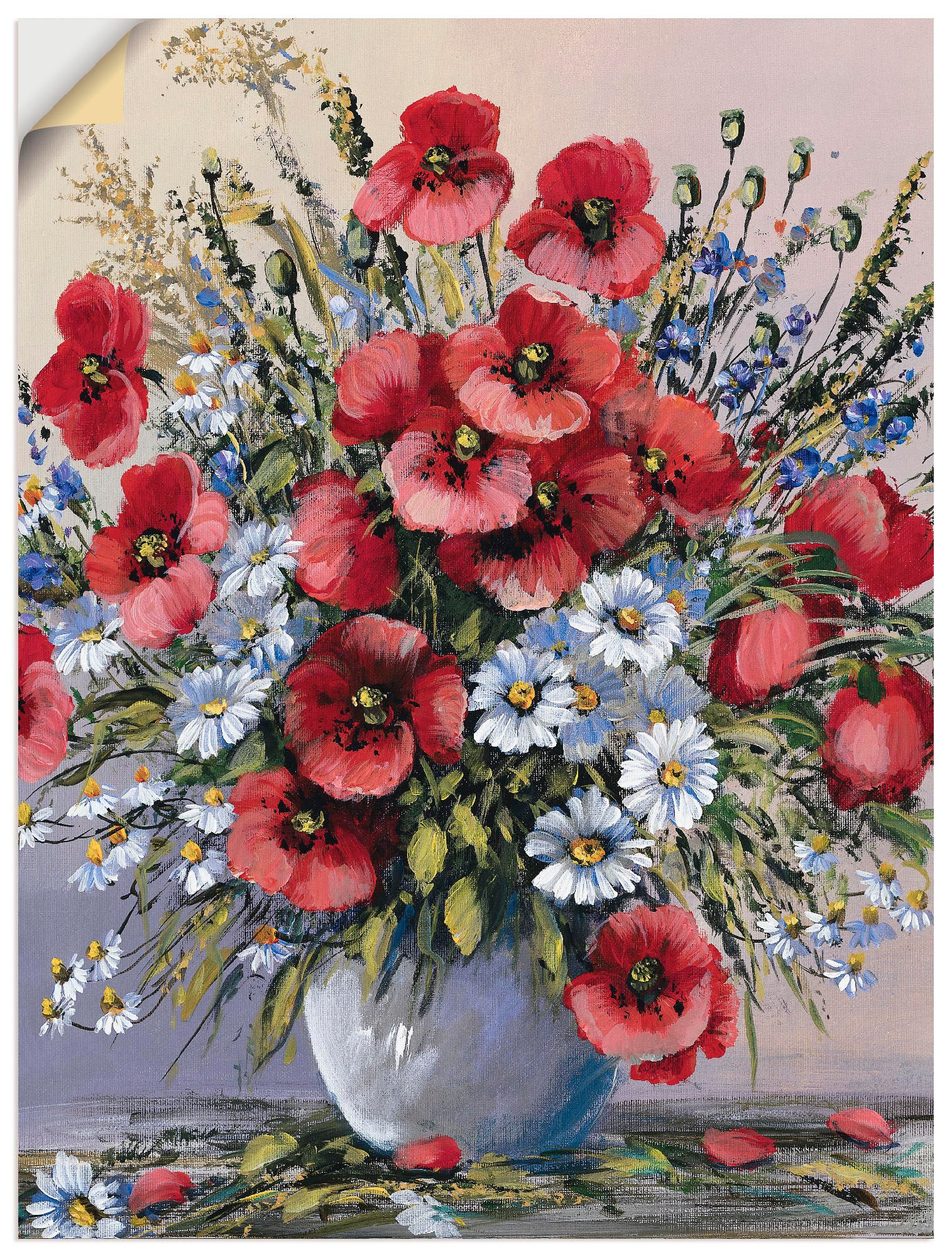 Artland Wandbild "Rote Mohnblumen", Blumen, (1 St.), als Leinwandbild, Post günstig online kaufen