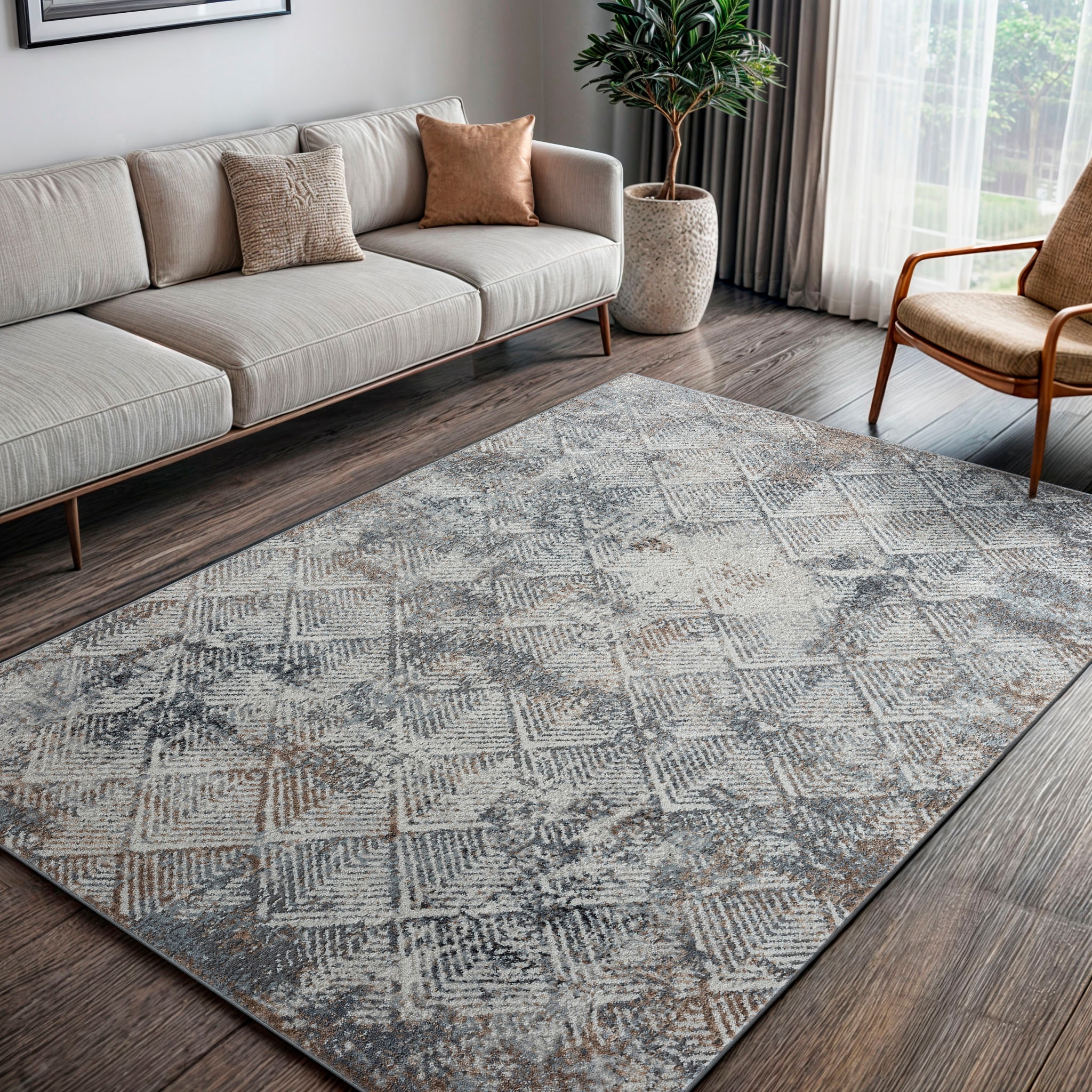 OTTO home Teppich "Micah" rechteckig 8 mm Höhe Kurzflor, modernes Design, p günstig online kaufen