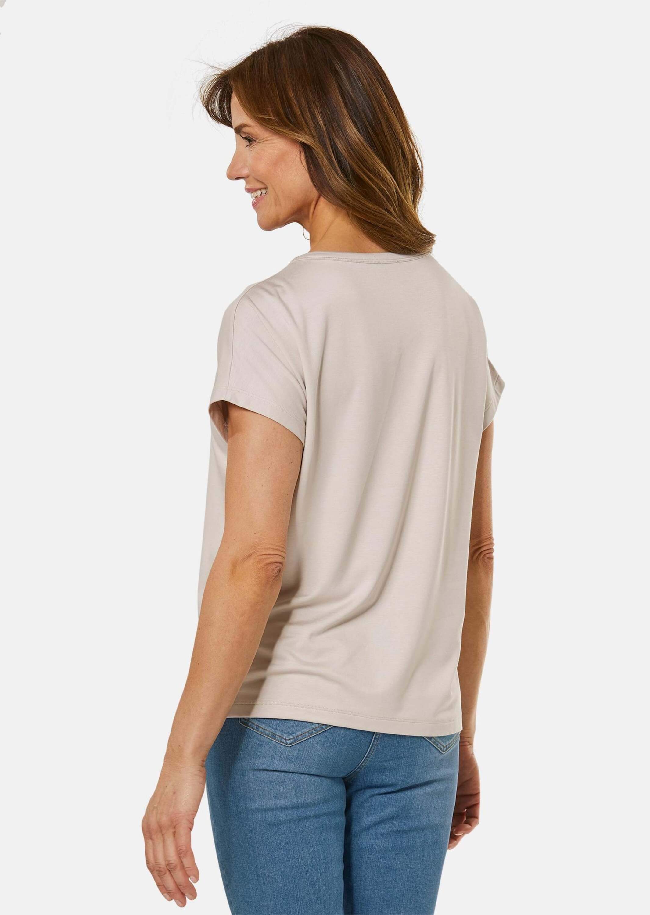 GOLDNER Langarm-Poloshirt »Bequemes Rundhalsshirt aus glänzender Qualität«