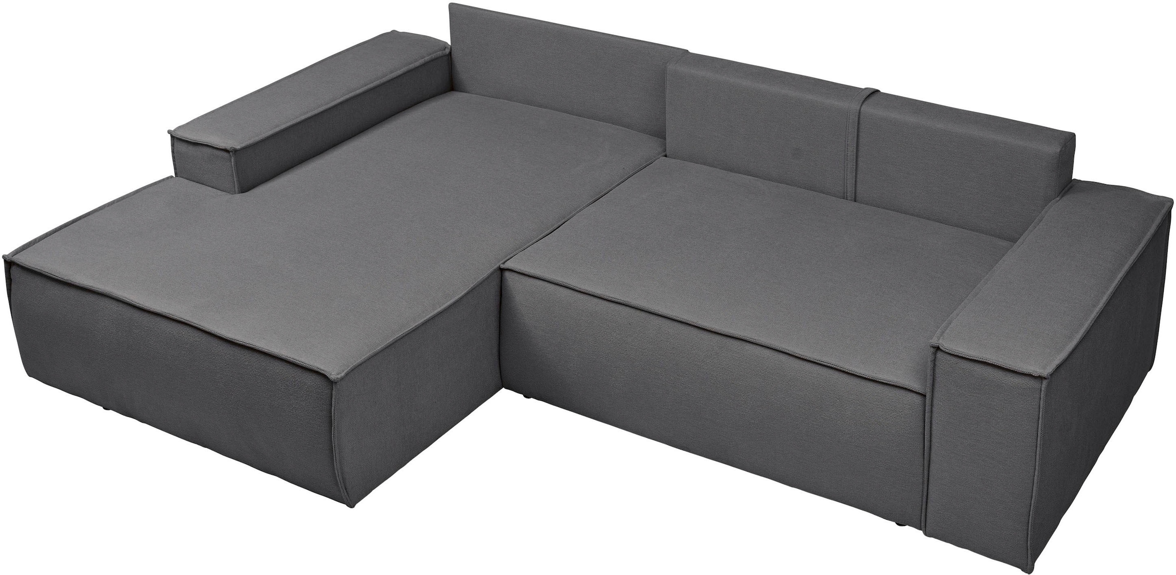 andas Ecksofa »Finnley Schlafsofa 267 cm in Bouclé u. Struktur fein, L-Form,«, Schlaffunktion m. Bettkasten (136/210 cm), Bouclé, Struktur