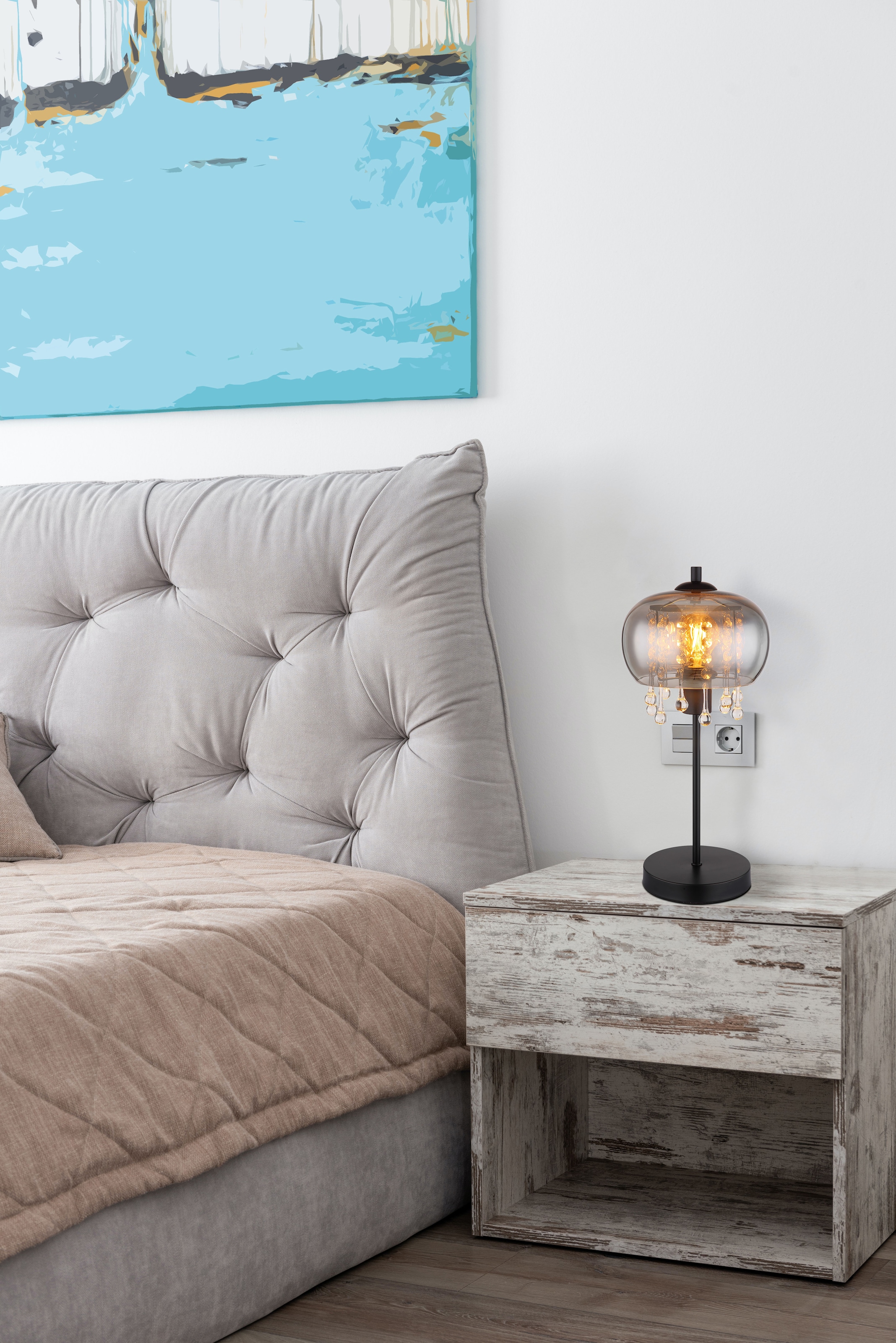 GLOBO LIGHTING Tischleuchte »CORRY« E27 1 Stk. Tischlampe Nachttischlampe Deko-Tischleuchte Schlafzimmer