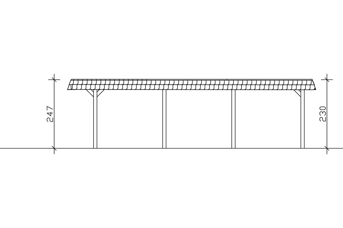Skanholz Einzelcarport »Wendland«, 341 cm, dunkelgrau