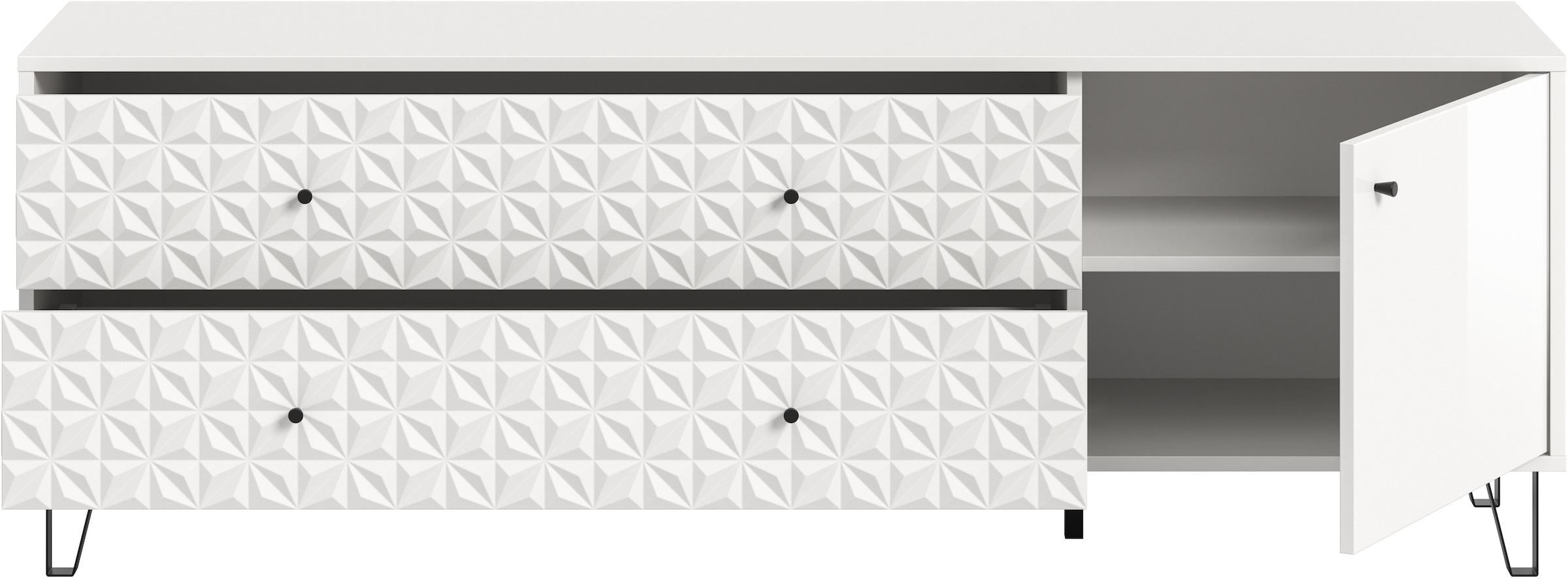 Home affaire Lowboard »VICENZA, Breite 164cm, 1 Tür, 1 Einlegeboden, 2 Fächer, 2 Schubkästen« Kommode, Schrank, Anrichte, Board, Wohnzimmerschrank