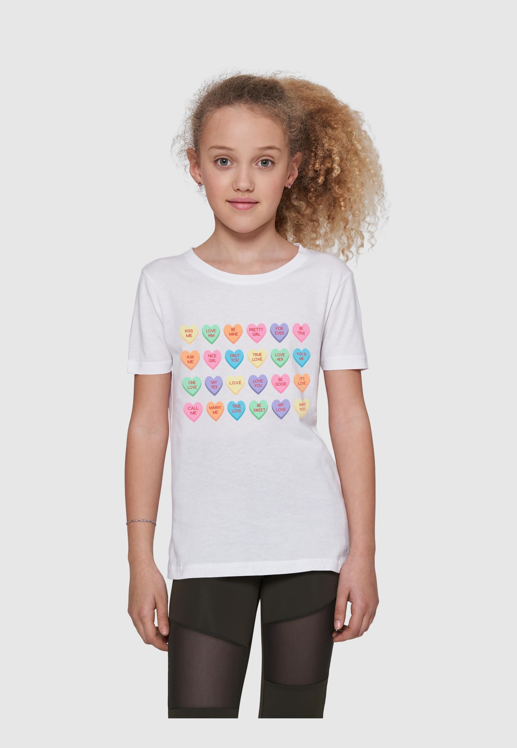 MisterTee T-Shirt »MisterTee Damen Kids Sweet Heart Candy Tee«, (1 tlg.)