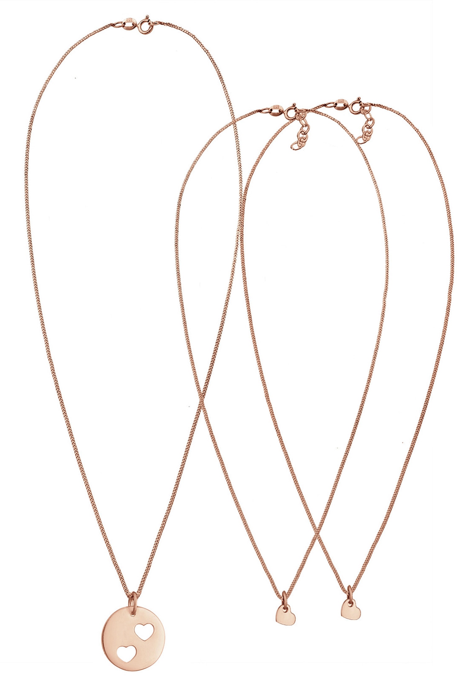 Elli Schmuckset »Trio Herz Mutter Kind Cut Out Herz Set 925 Sterling Silver«