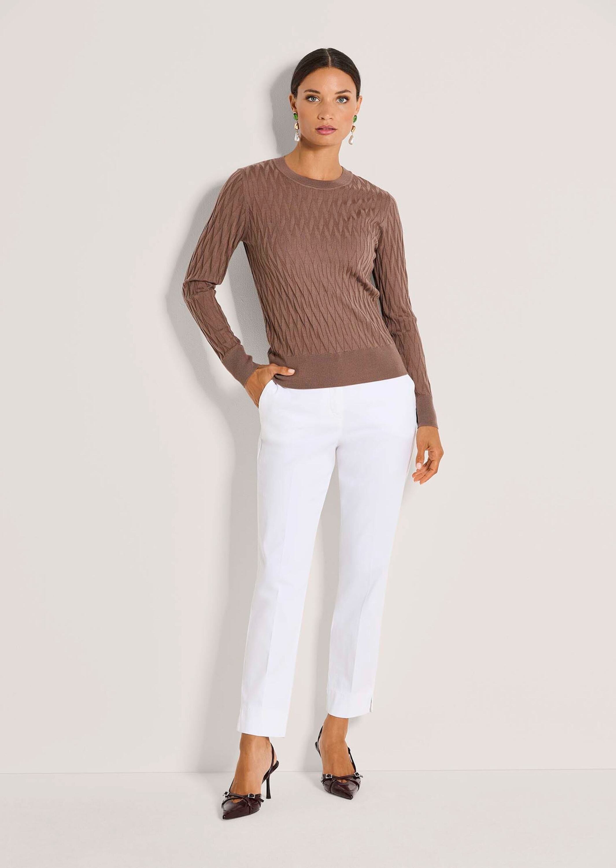 MADELEINE Longpullover "Feinstrickpullover Wollpullover mit grafischem Must günstig online kaufen