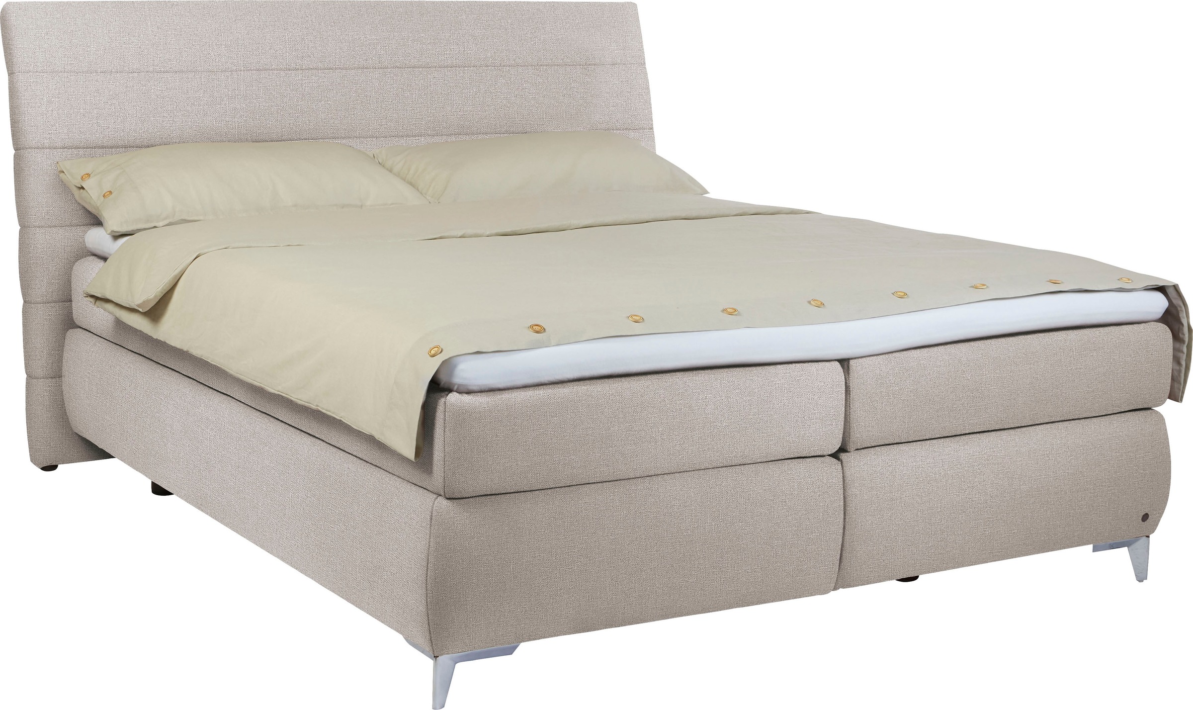 Boxspringbett »SOFT LINES BOX«, mit geschwungenem Kopfteil mit horizontaler Steppung,...