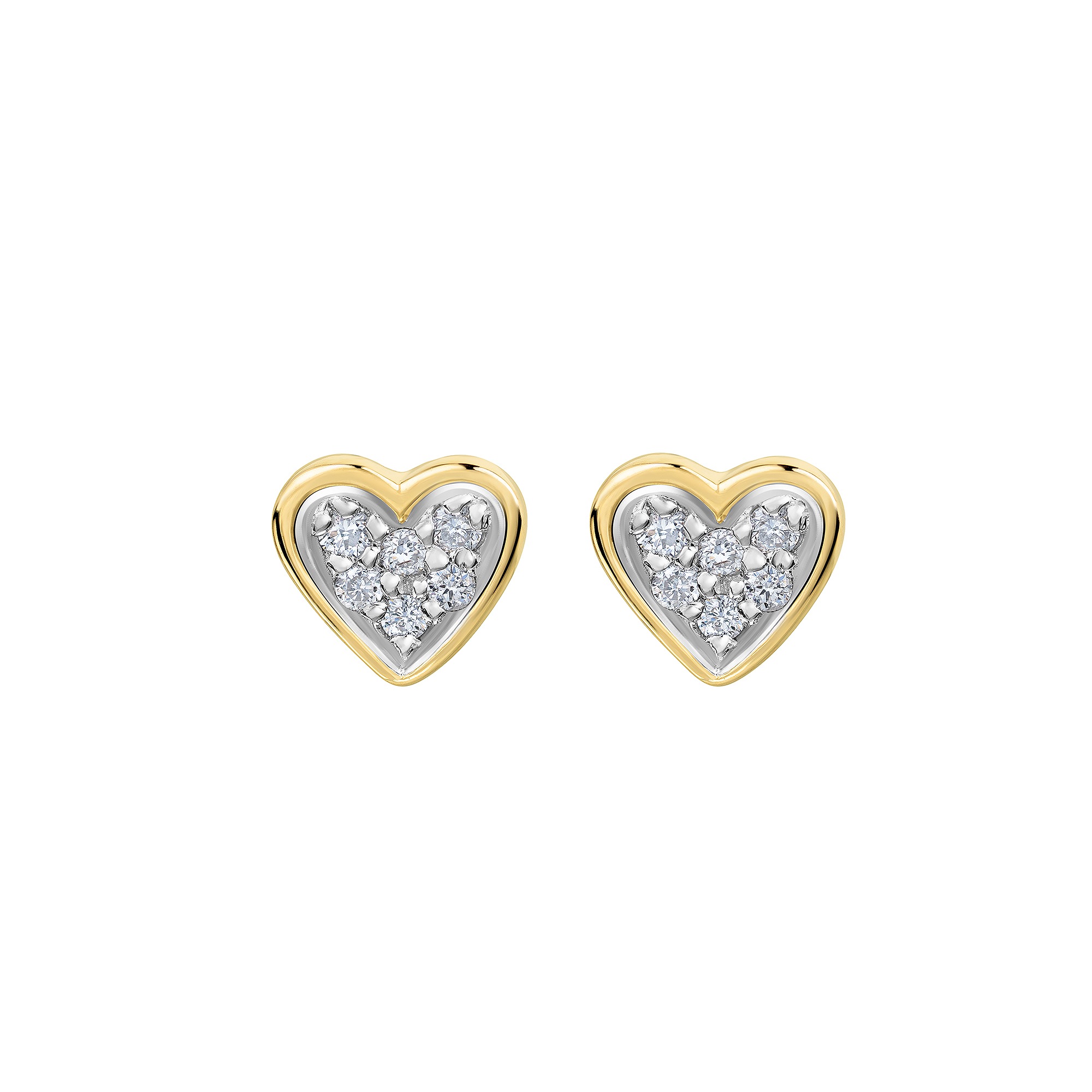 Diamonds by Ellen K. Paar Ohrstecker »585/- Gelbgold bicolor 12 Brill. 0,052ct. Herz«