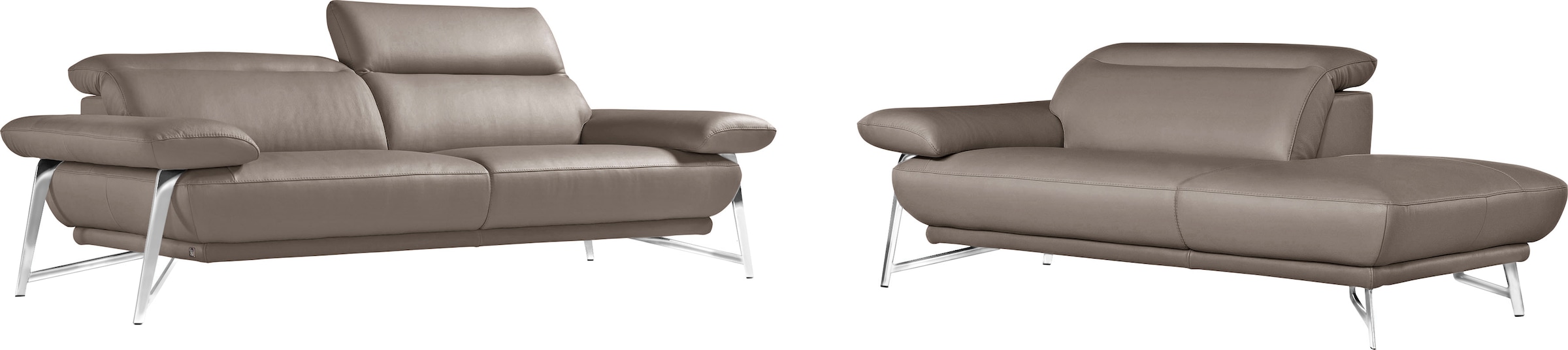 Egoitaliano Sofa "Anais, erstklassiger Sitzkomfort, Fußfarbe chrom" Set, Ko günstig online kaufen