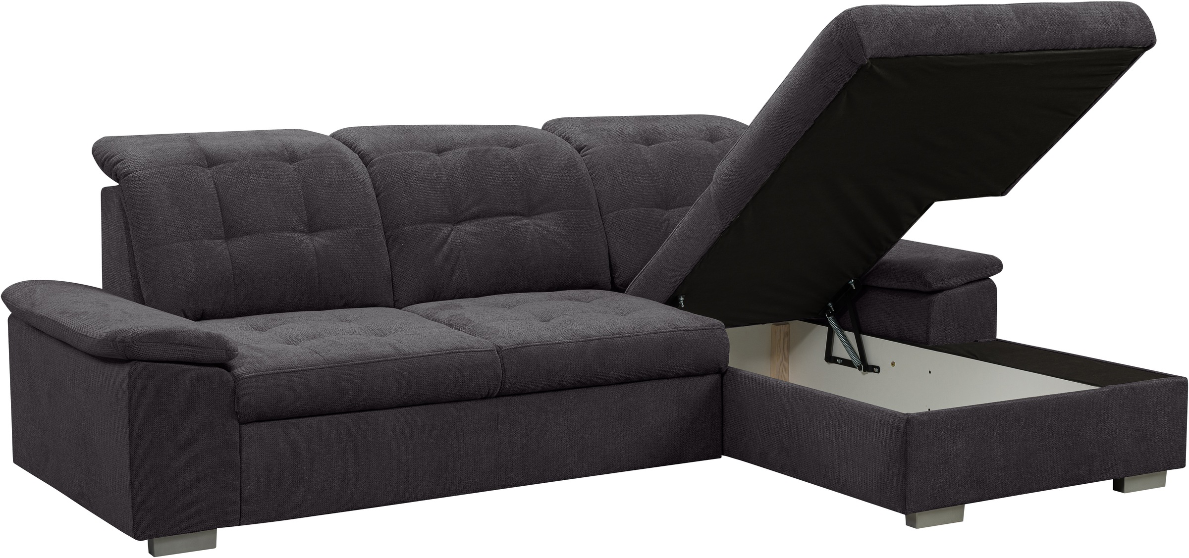 WERK2 Ecksofa Carmen, Sofa, Eckcouch mit Schlaffunktion, Bettkasten und Sitztiefenverstellung