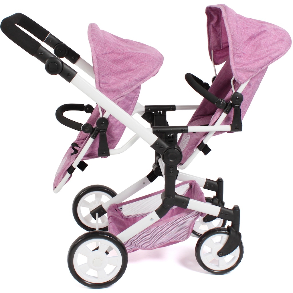 CHIC2000 Puppen-Zwillingsbuggy »Linus Duo, Jeans Pink«