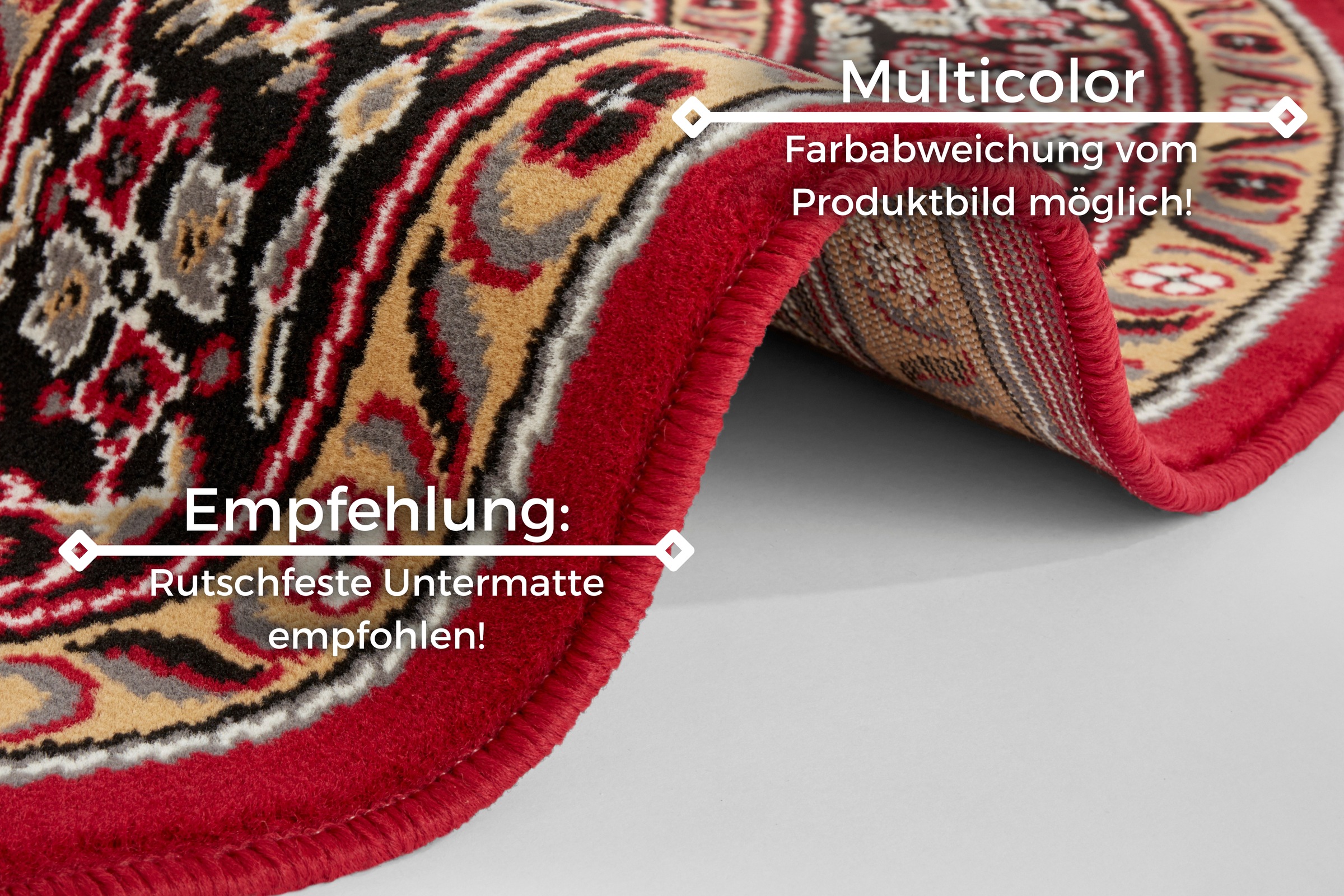 HANSE Home Teppich »Skazar Isfahan«, rund, 9 mm Höhe, Kurzflor, Orient, Teppich, Vintage, Esszimmer, Wohnzimmer, Flur