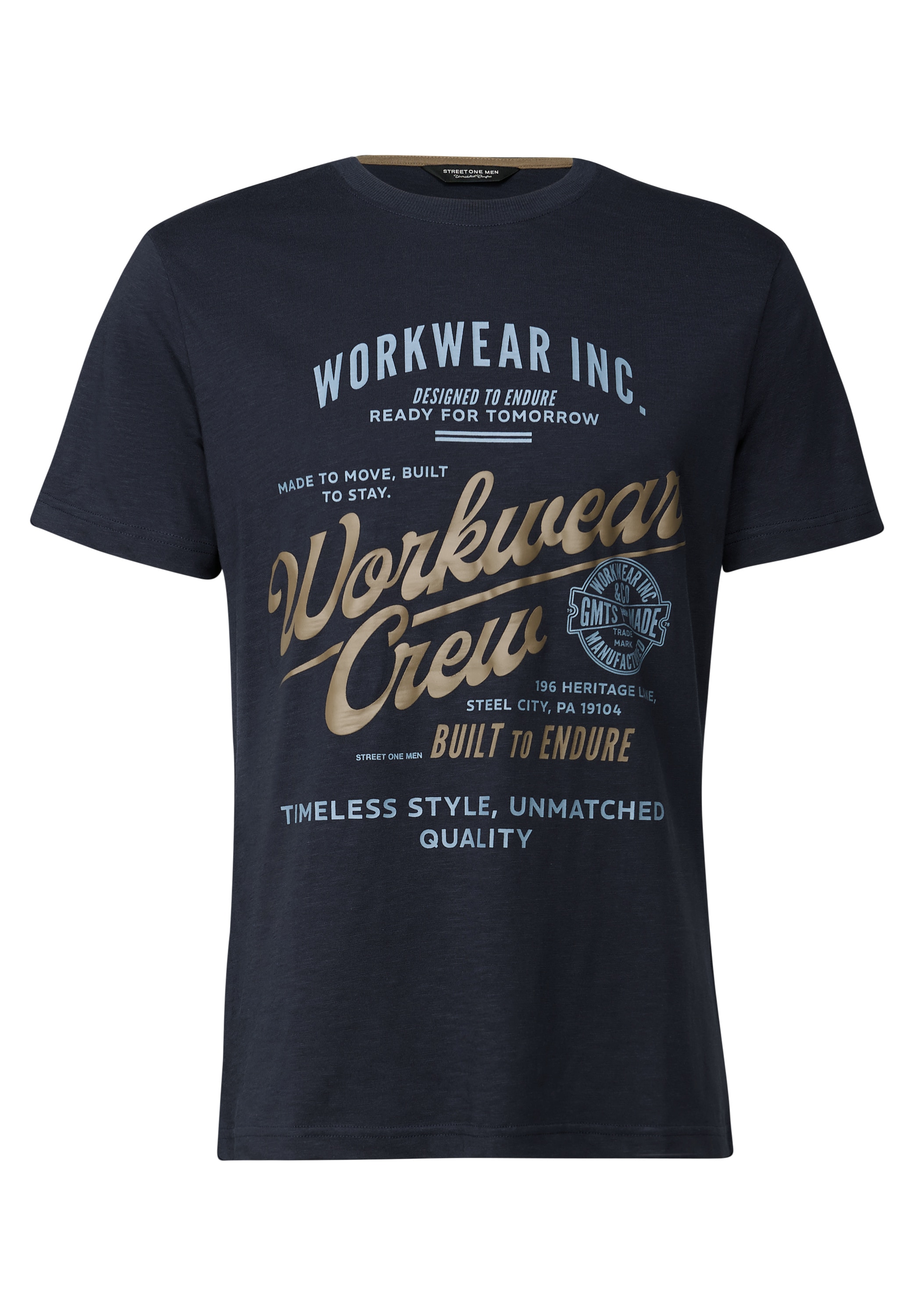 STREET ONE MEN T-Shirt, aus reiner Baumwolle