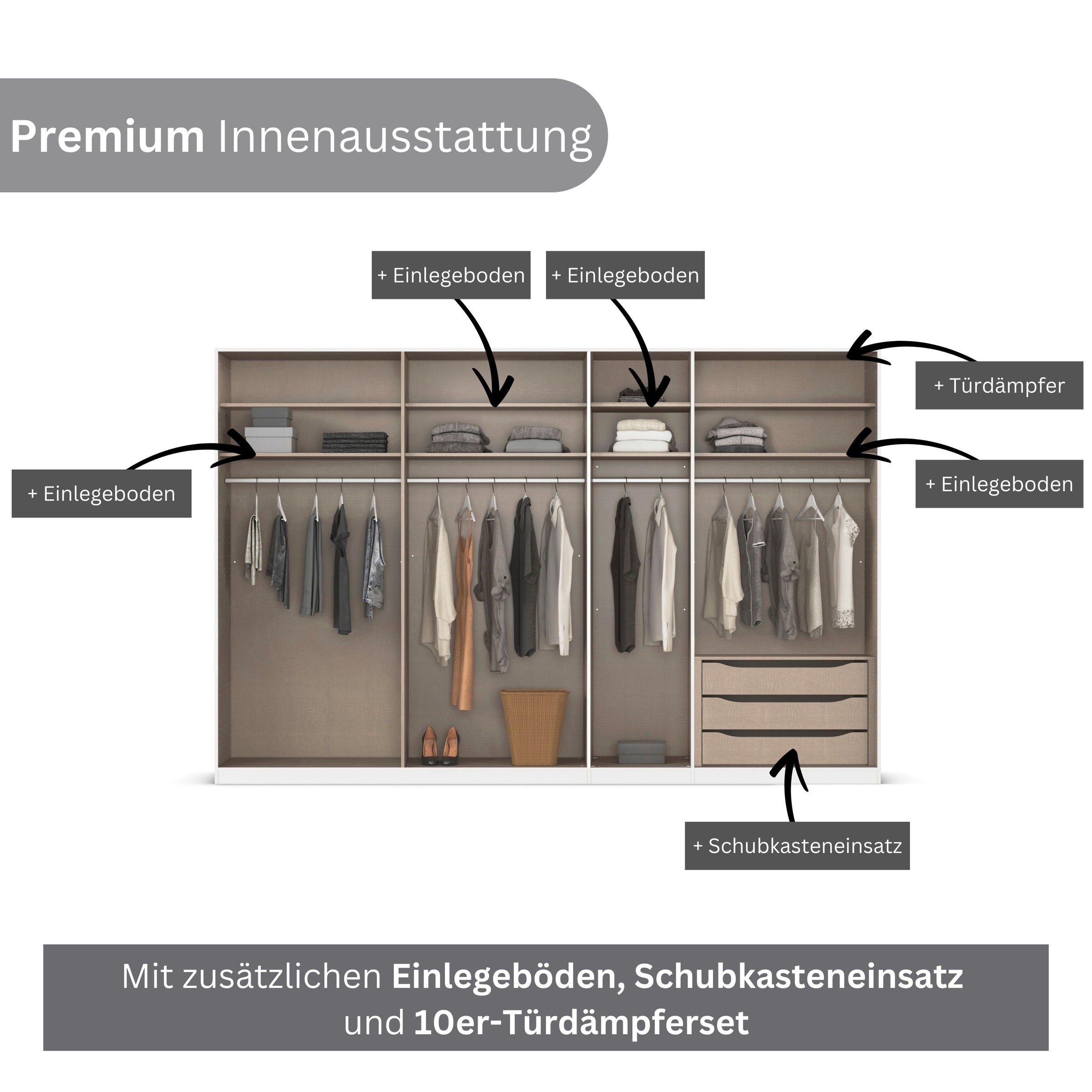 Thumbnail - rauch Kleiderschrank "Drehtürenschrank Schrank Garderobe Wäscheschrank Schlafzimmer AVOLA", (in 3 verschiedenen Ausstatt...