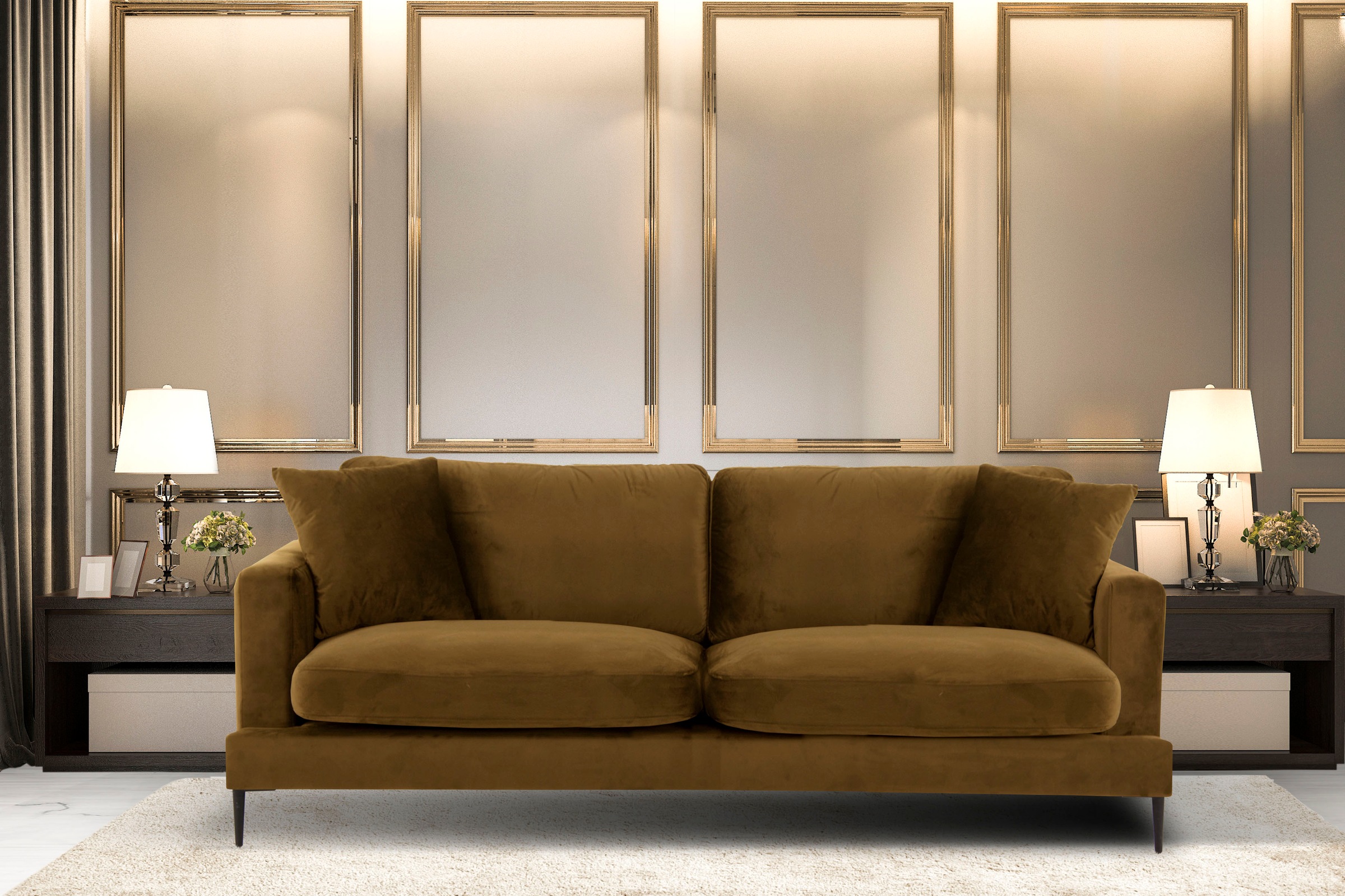 Home affaire 3-Sitzer "Cozy elegantes Designsofa, Maße B/T/H: 211/97/80 cm" günstig online kaufen