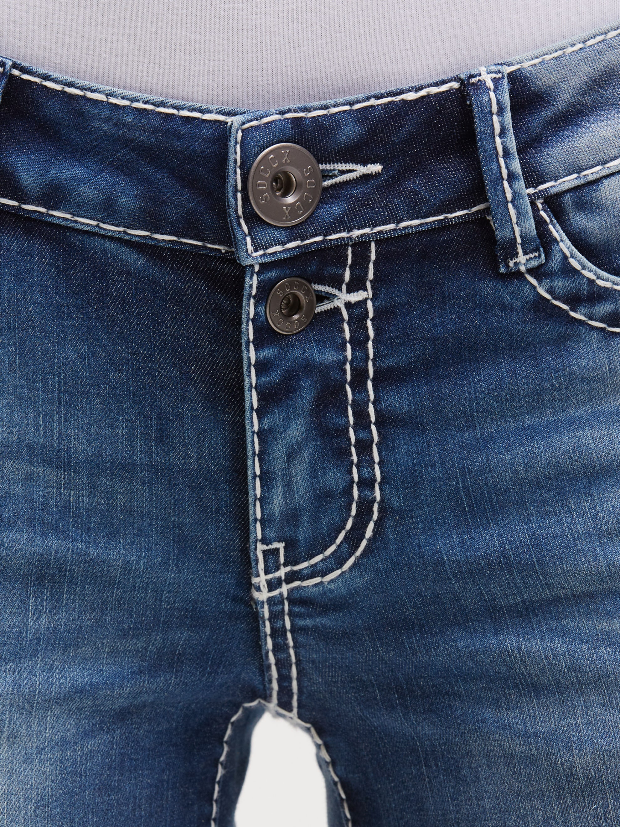SOCCX Regular-fit-Jeans mit breiten Nähten