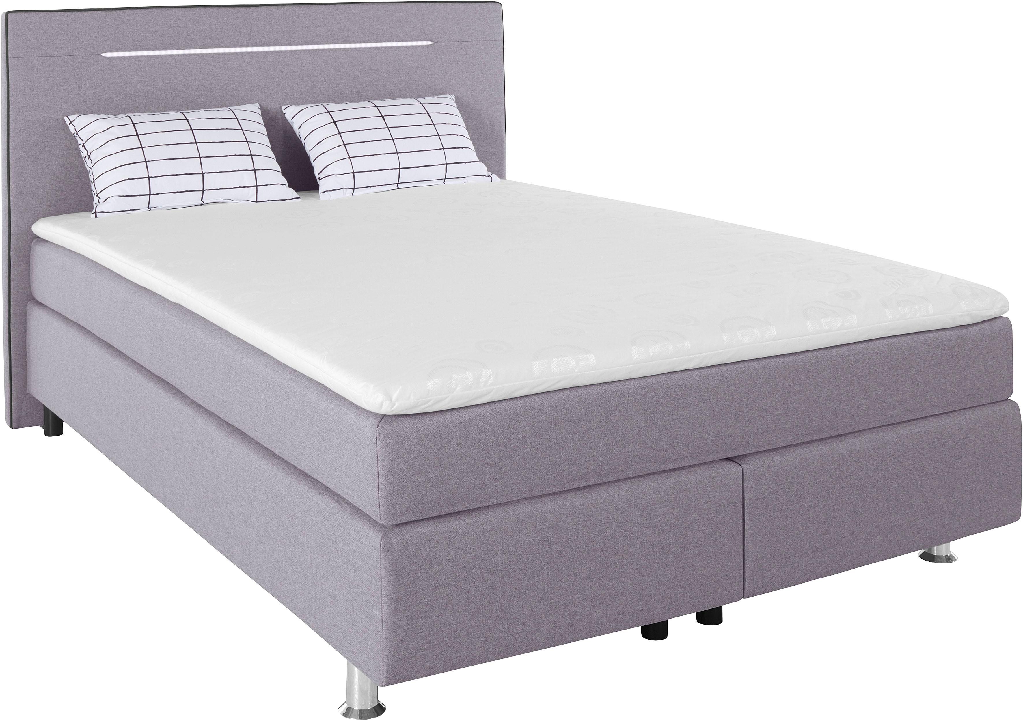 COLLECTION AB 1100000002199 "London, inklusive Topper und Kissen, mit LED-Beleuchtung" Boxspringbett erhältlich in 90cmx200cm, 140cmx200cm & 180cmx200cm