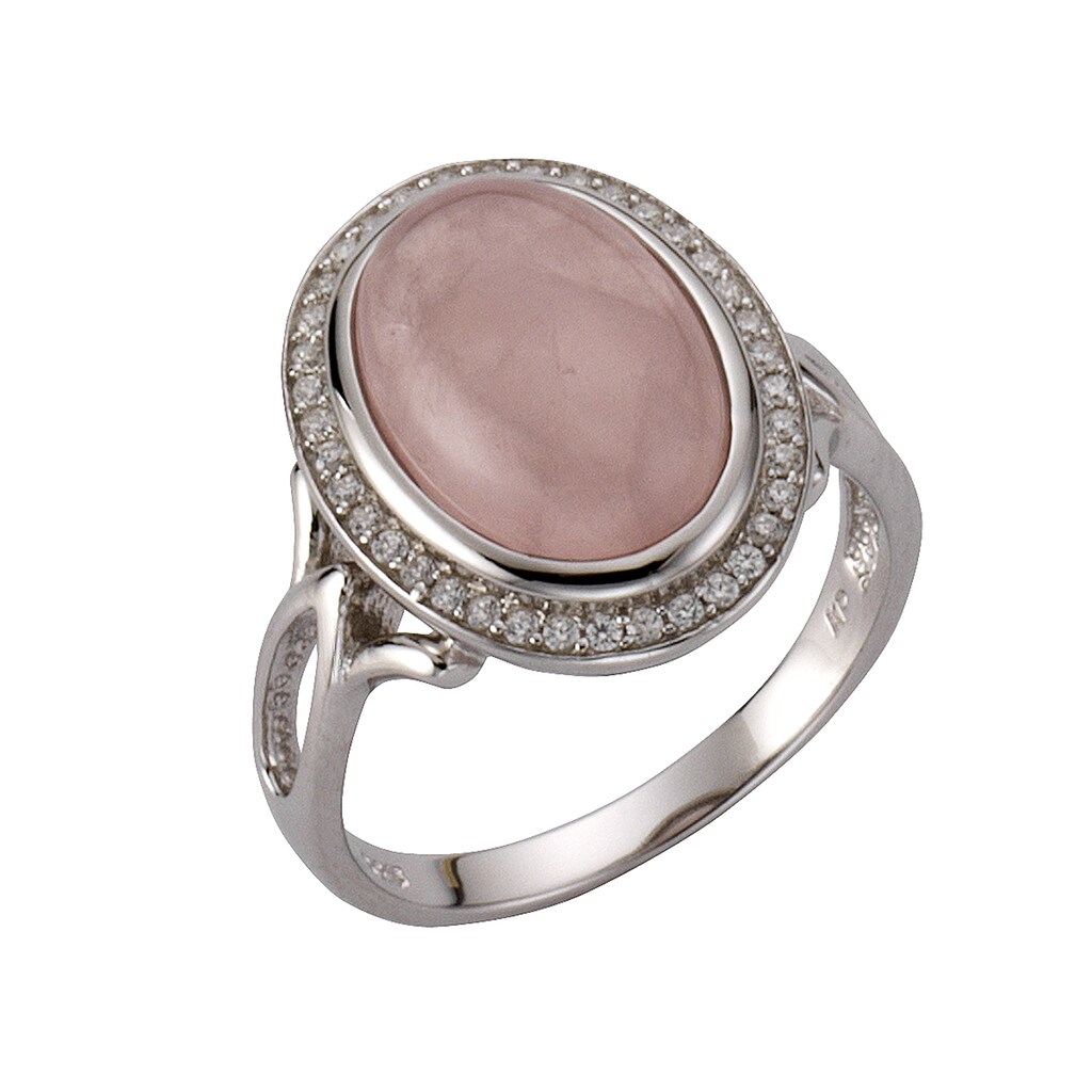 Zeeme Fingerring »925/- Sterling Silber Rosenquarz«