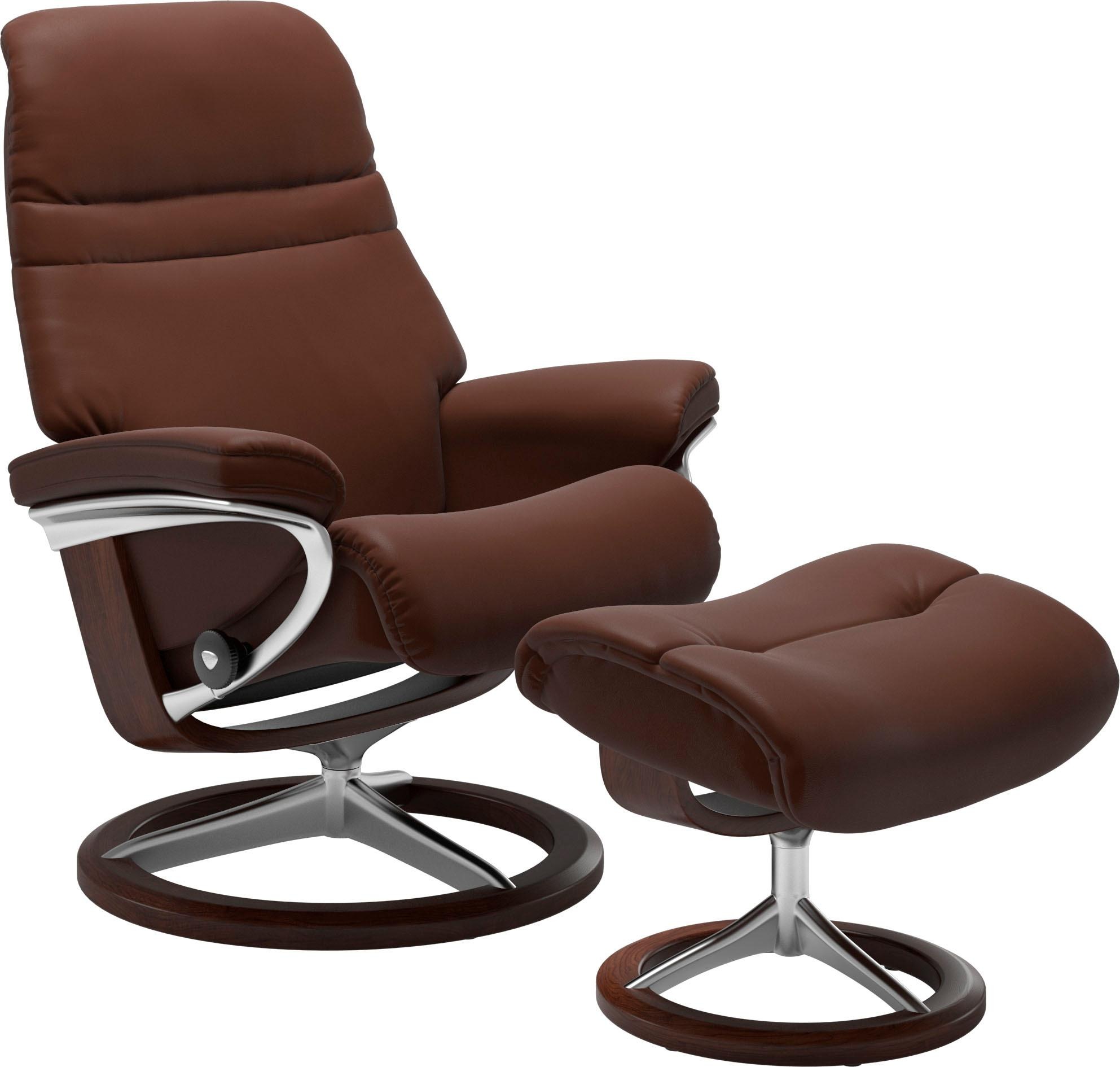 Stressless® Relaxsessel »Sunrise«, (Set, Relaxsessel mit Hocker), mit  Signature Base, Größe L, Gestell Braun kaufen | BAUR