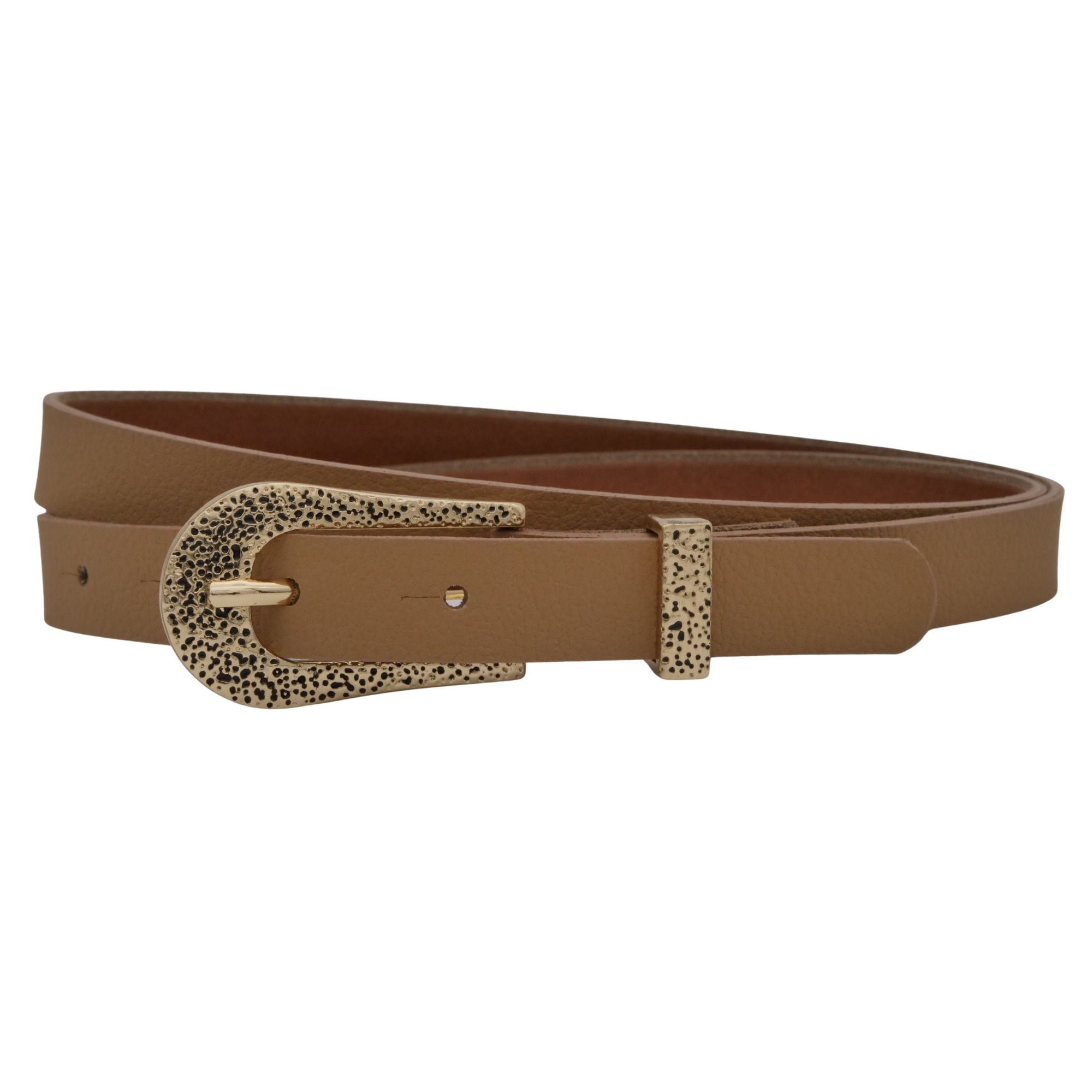 Ledergürtel ANNAMATONI "AnnaMatoni Damen Ledergürtel in hochwertigem Veganem Nappa 2cm", Damen, Gr. TW115 - 130cm Gesamtlänge, beige 130, 100% Leder, Gürtel Ledergürtel