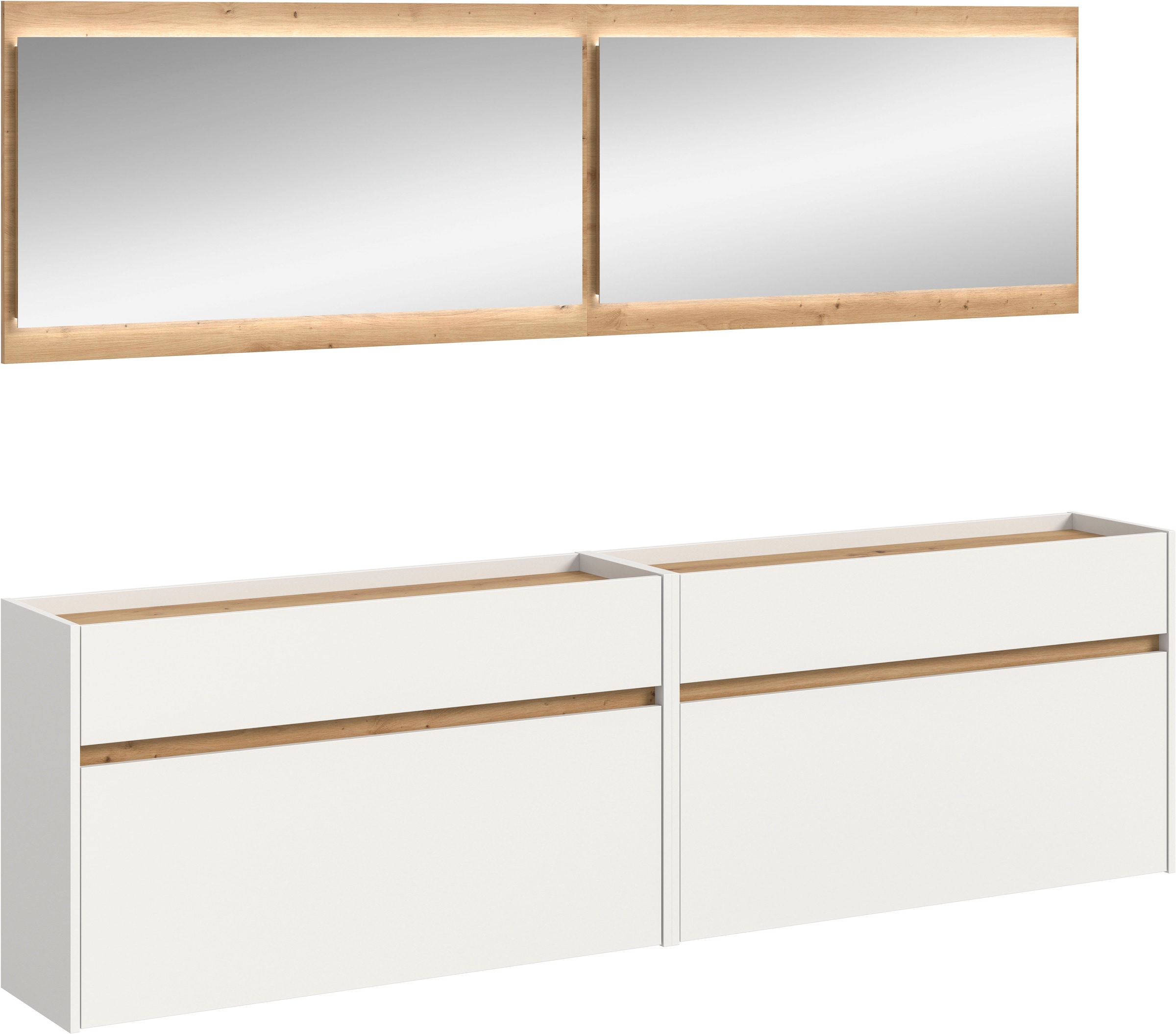 INOSIGN Garderoben-Set "EVRID, 4-teilig, Breite 220 cm, inkl. Beleuchtung", günstig online kaufen
