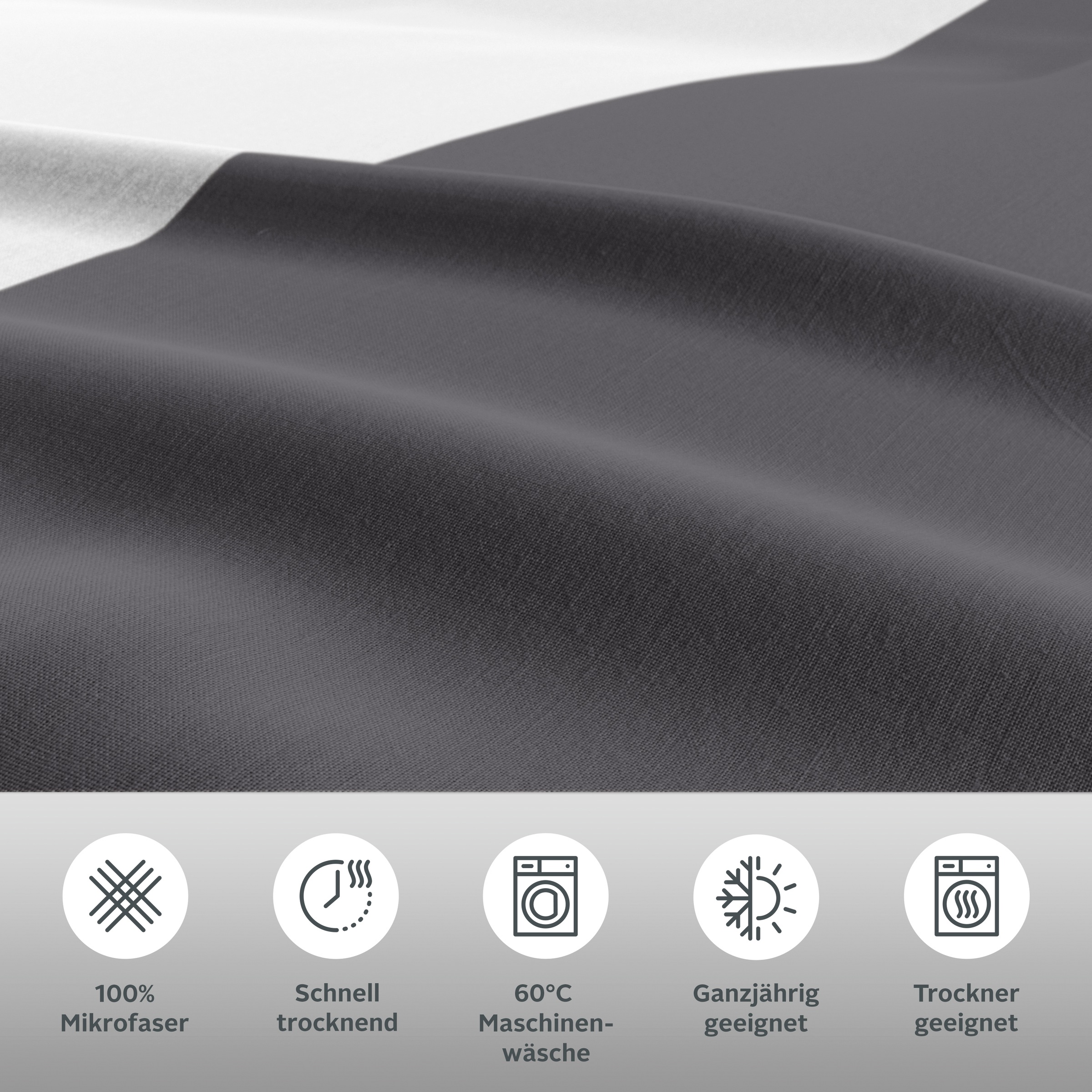 Thumbnail - my home Bettwäsche "Desner2" 2 Stk. tlg. Premium Qualität, sehr weich, uni, ab 135x200 cm