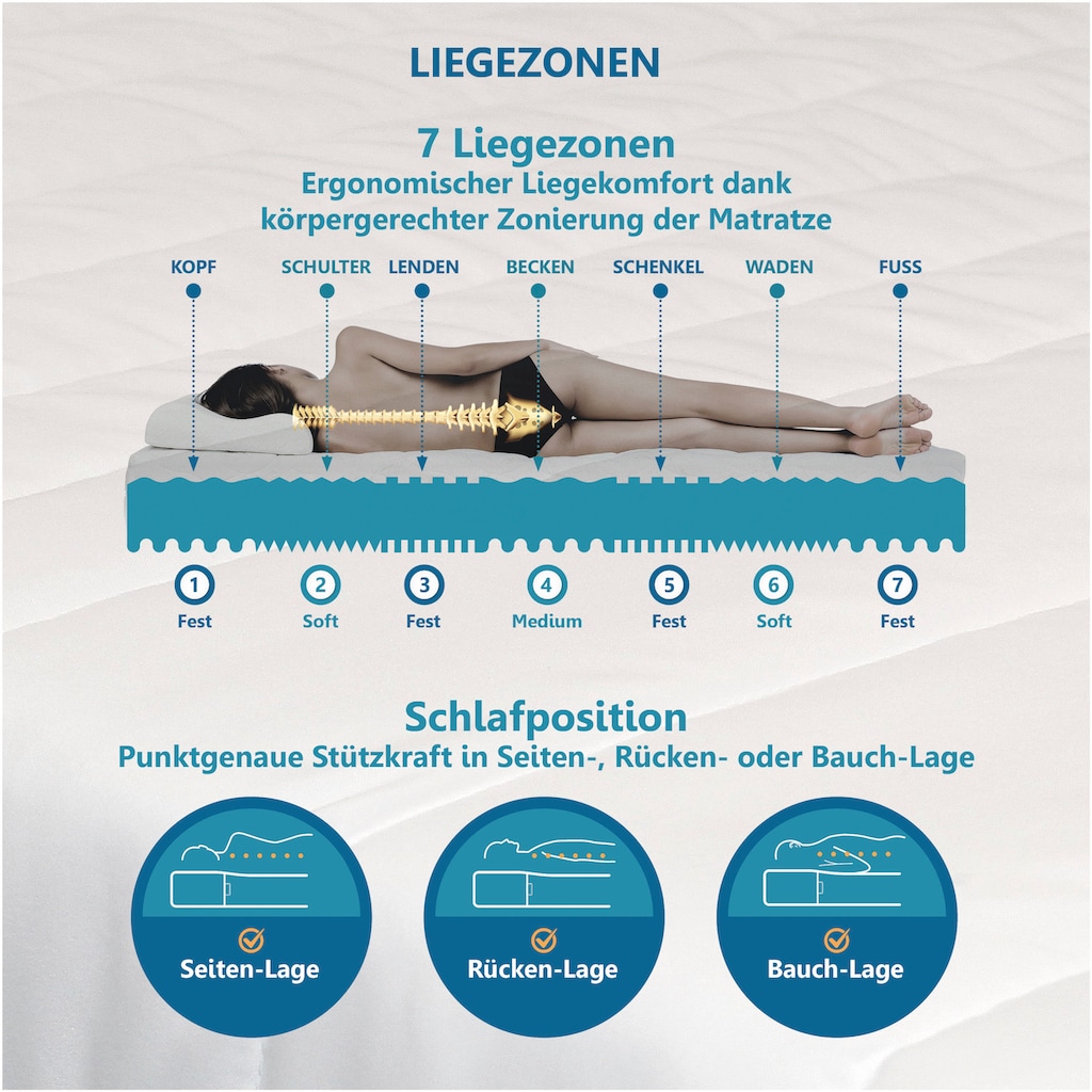 Beco Komfortschaummatratze »2 für 1«, 21 cm hoch, Raumgewicht: 28 kg/m³, (1 St.)